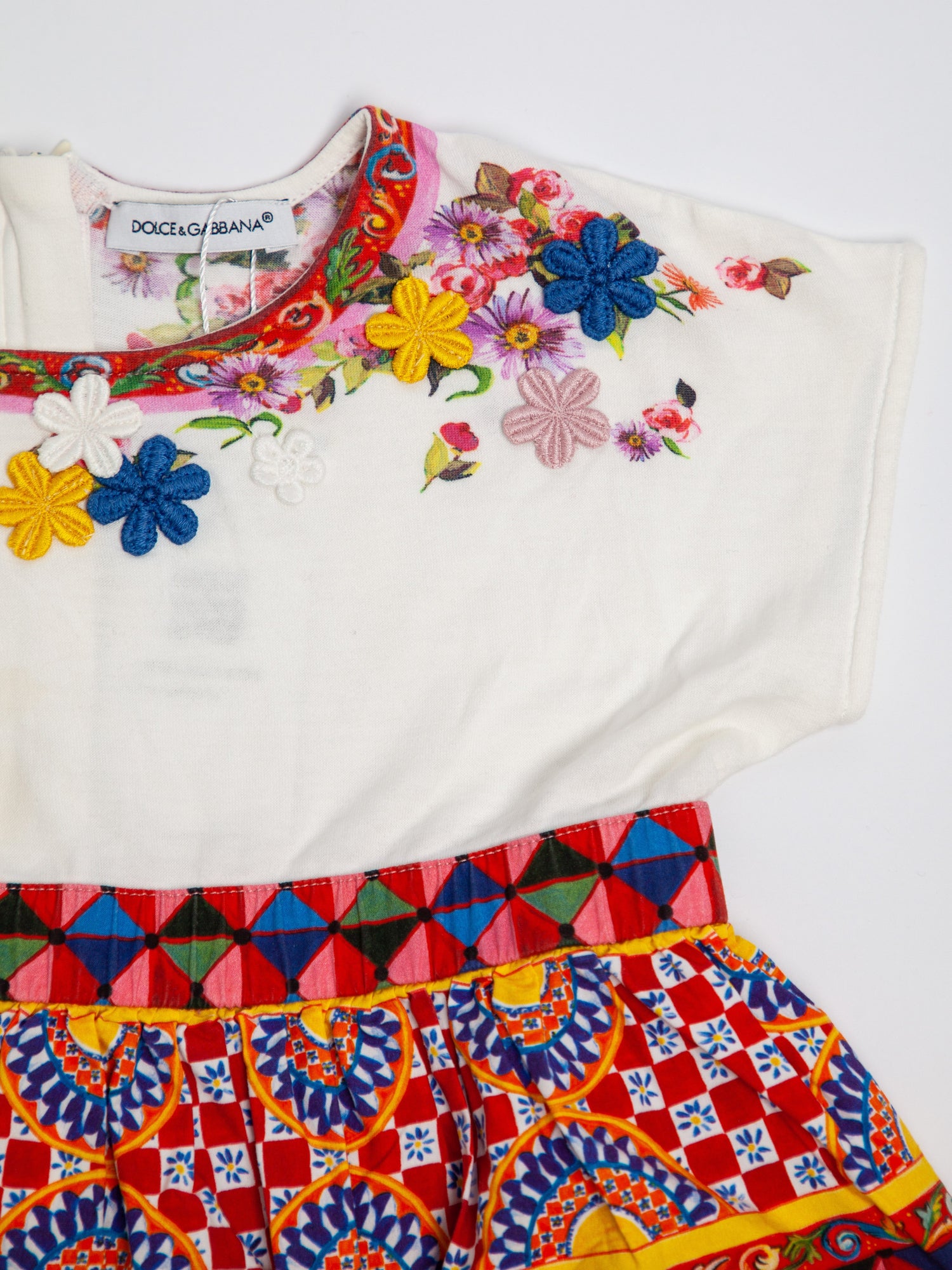 Good Dolce Gabbana Kids Dress White Floral Embroidery Size N/A