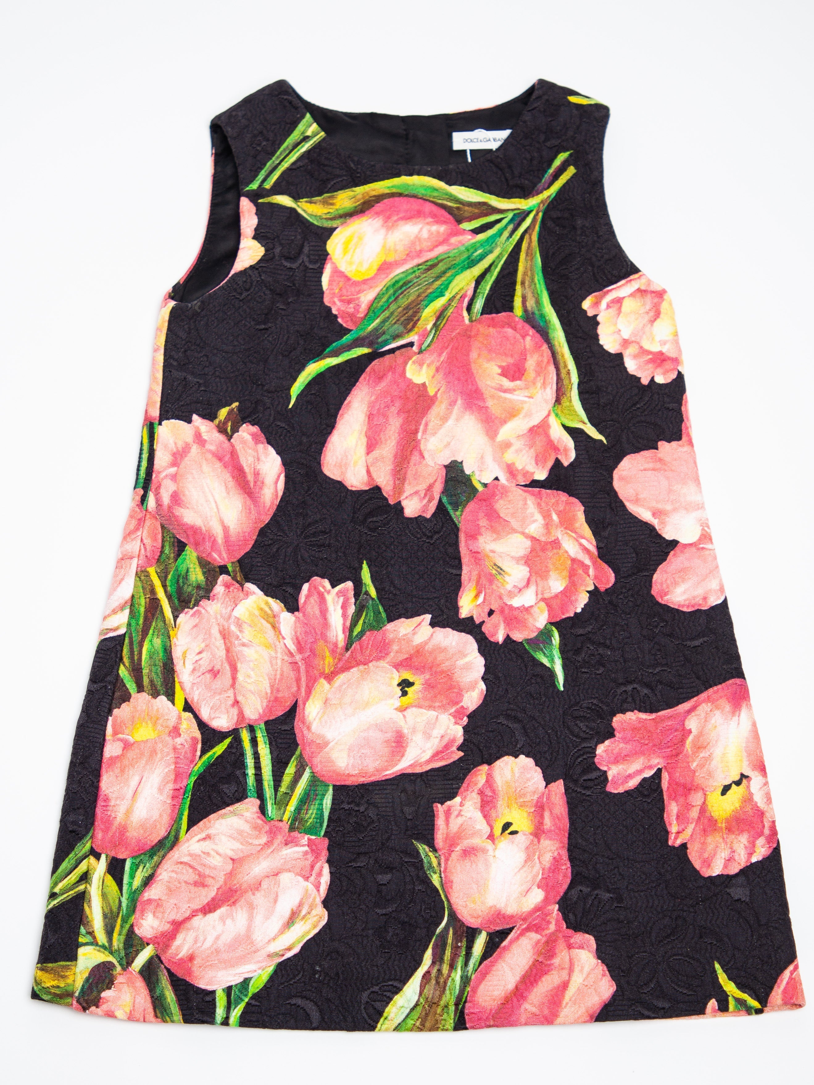 Good Dolce Gabbana Black Floral Dress for Girls Size 4