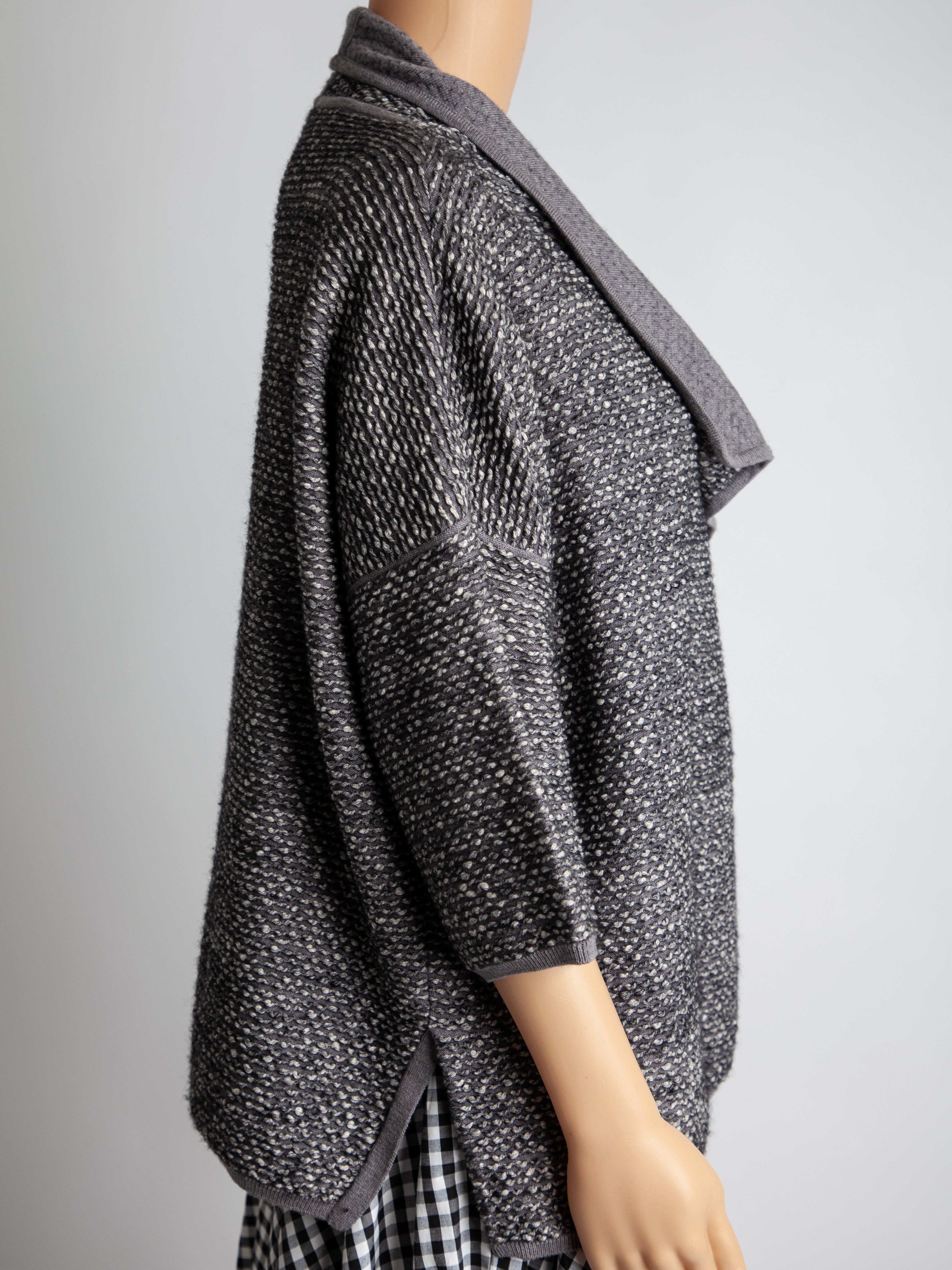 Max Mara Gray Knit Garment with Draped Collar Women&