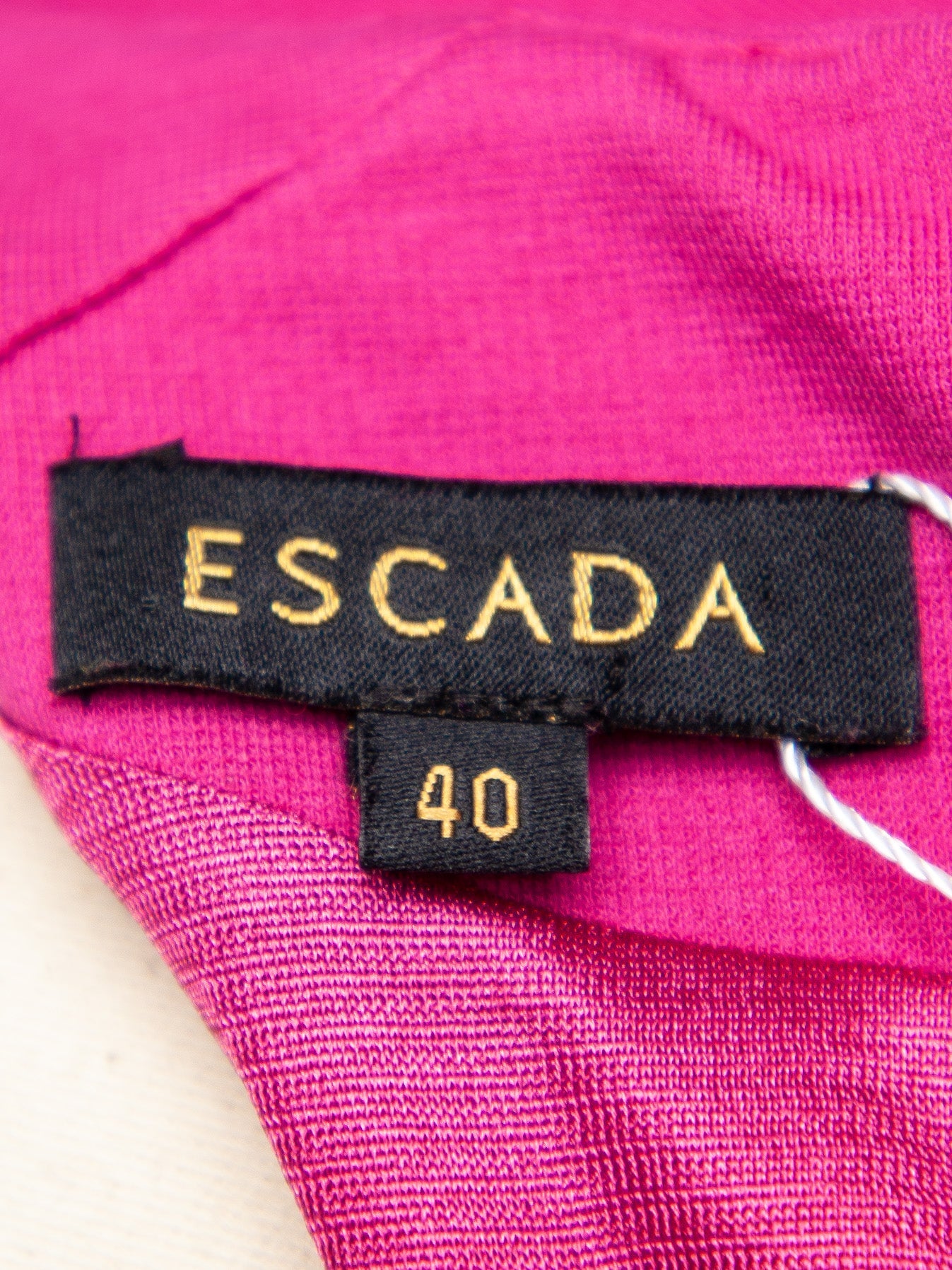 Good Escada Pink Polyester Dress Size M with Pleats & Zip Closure