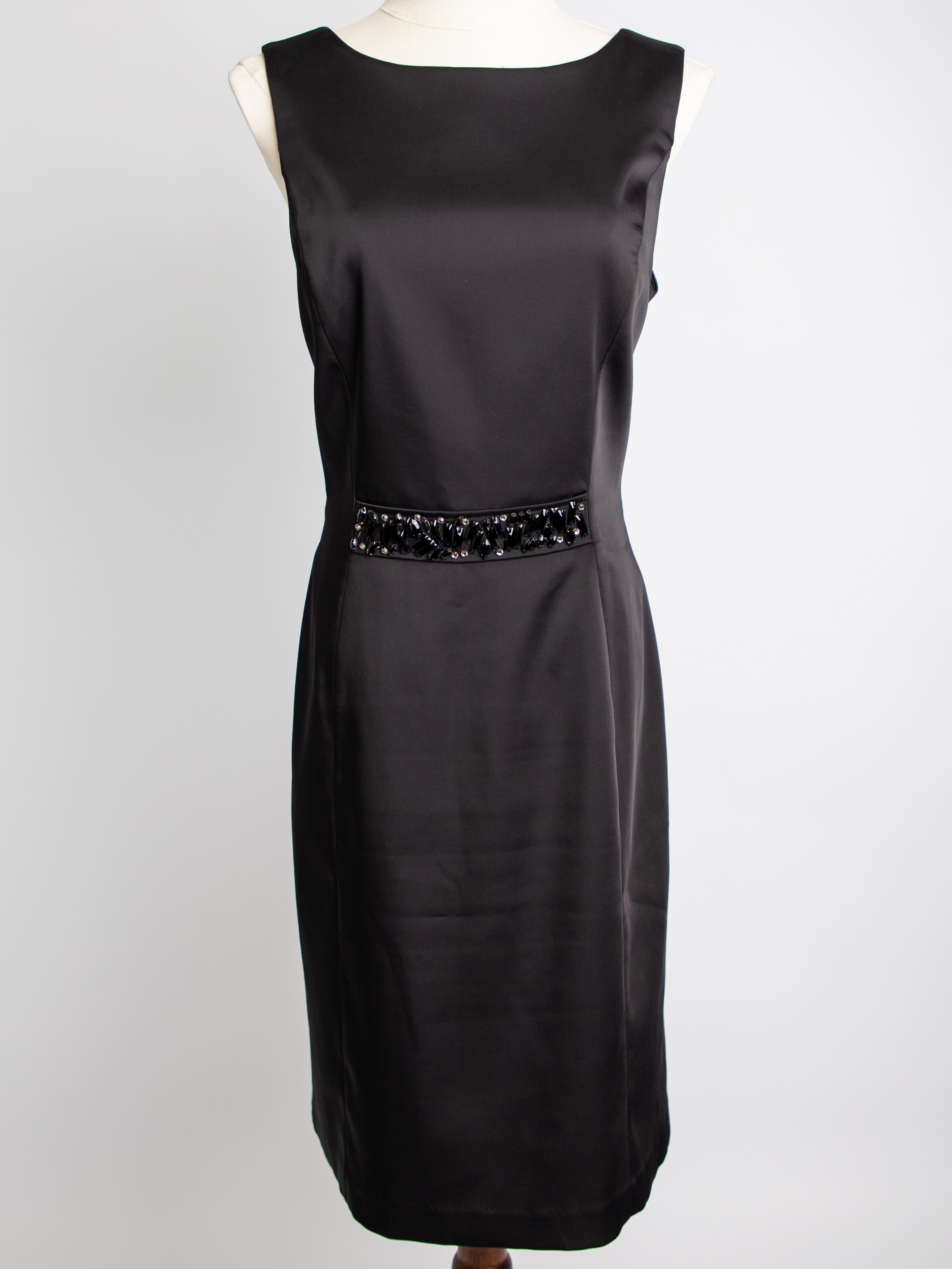 NEW Blumarine Black Sleeveless Dress with Beaded Waist