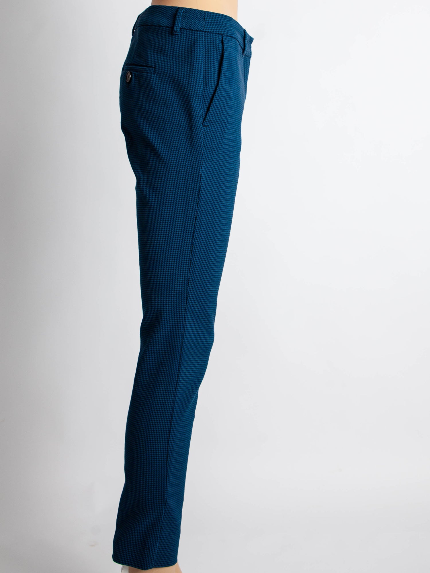 Excellent Marella Blue Checkered Pants Women Size N/A Nylon