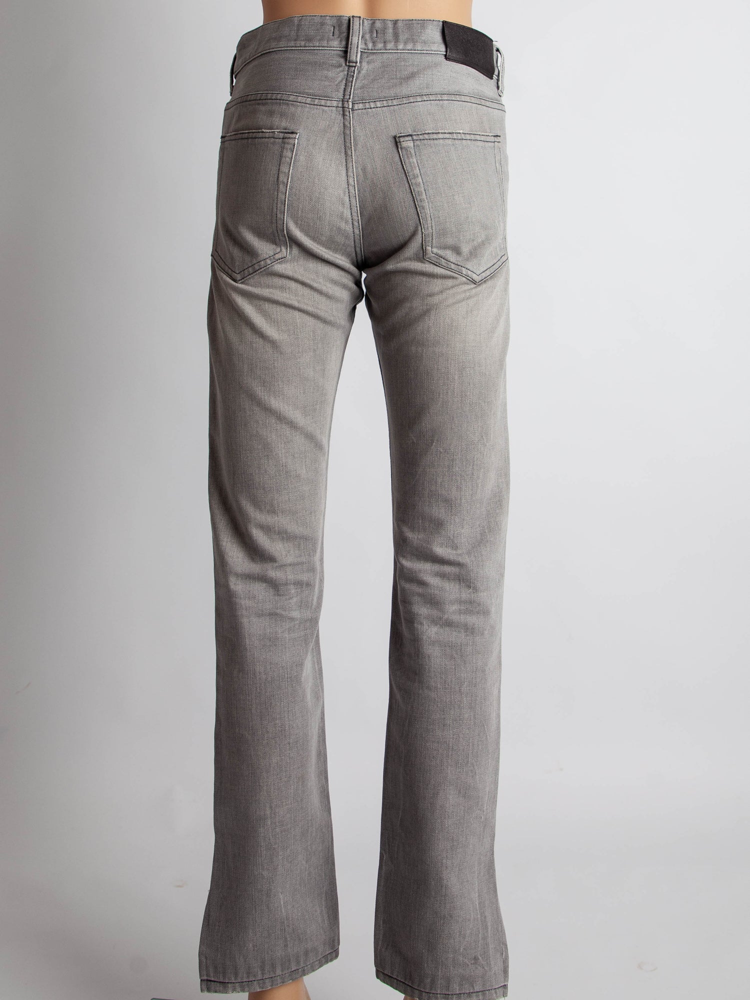 Excellent Prada Gray Cotton Jeans Size S with Ankle Slit Detail