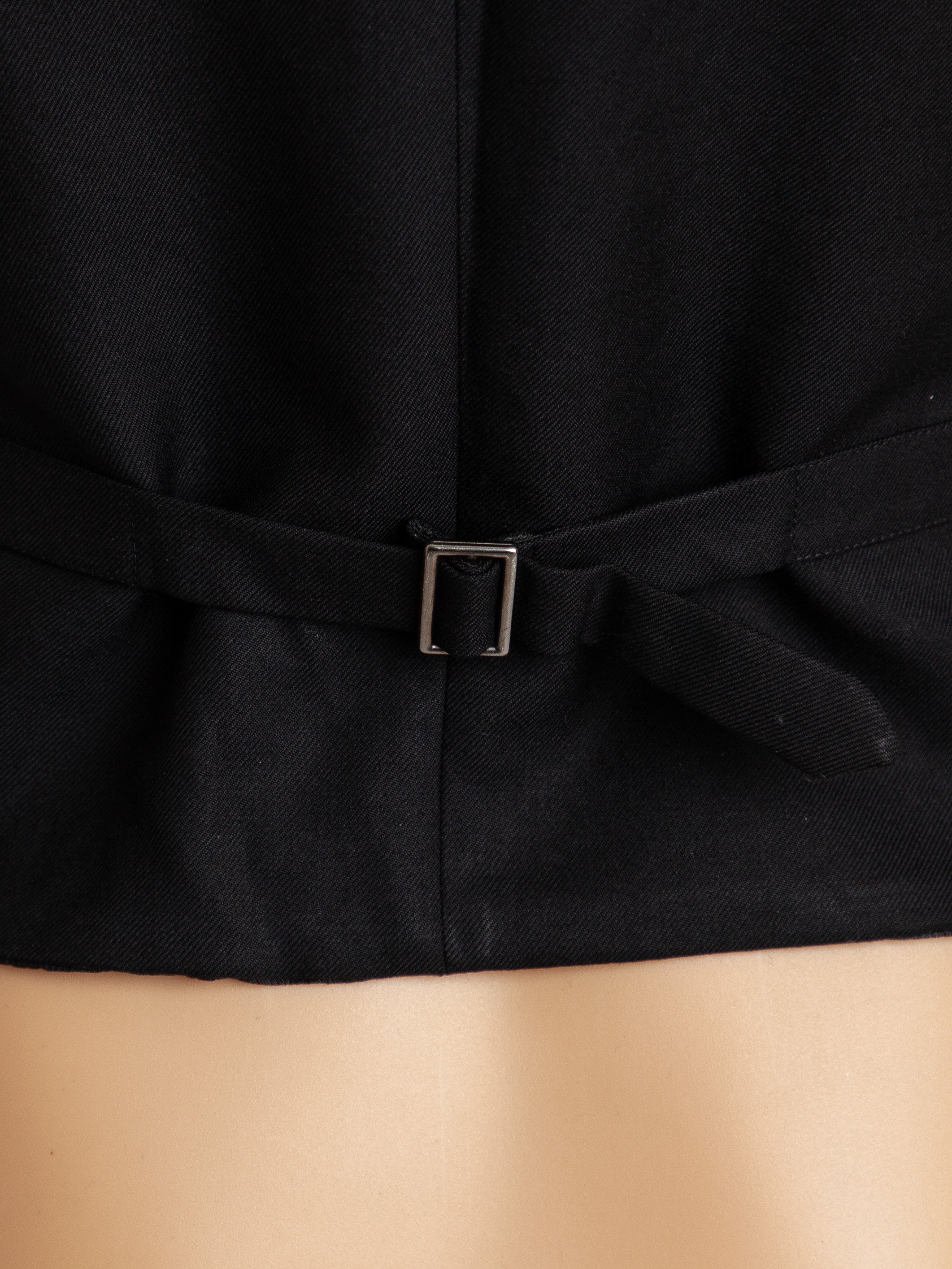 Good Neil Barrett Black Wool Gabardine Women’s Vest with Pockets