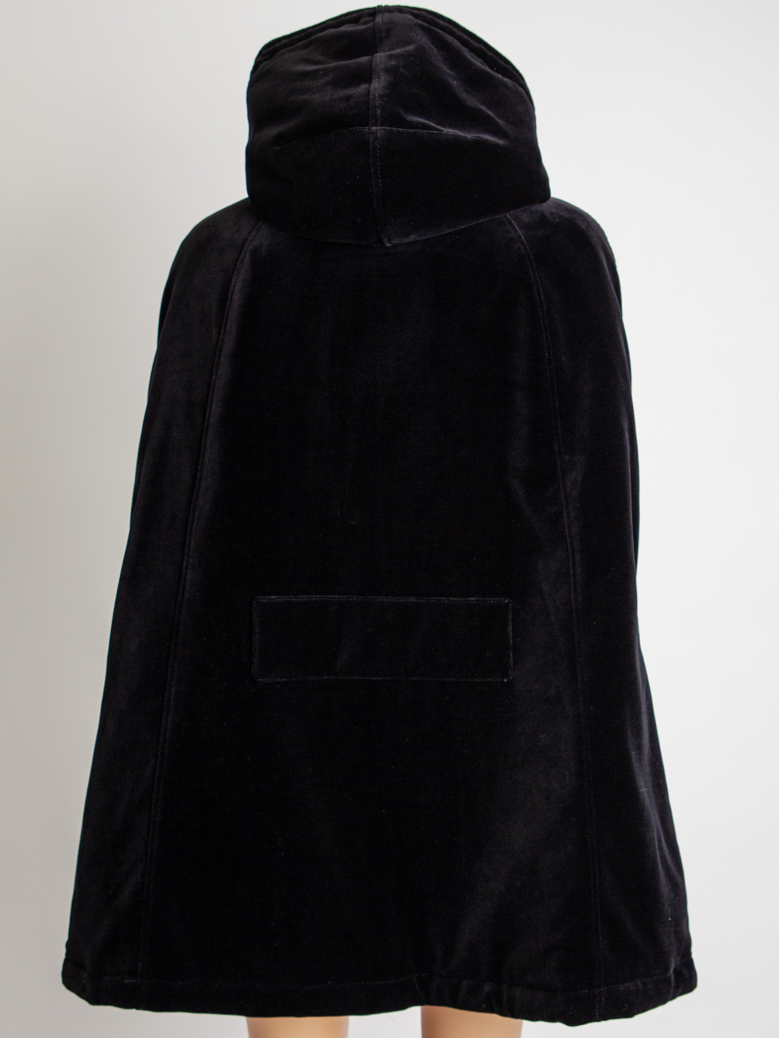 Prada Black Hooded Cape Coat Soft Viscose Women’s Good Condition
