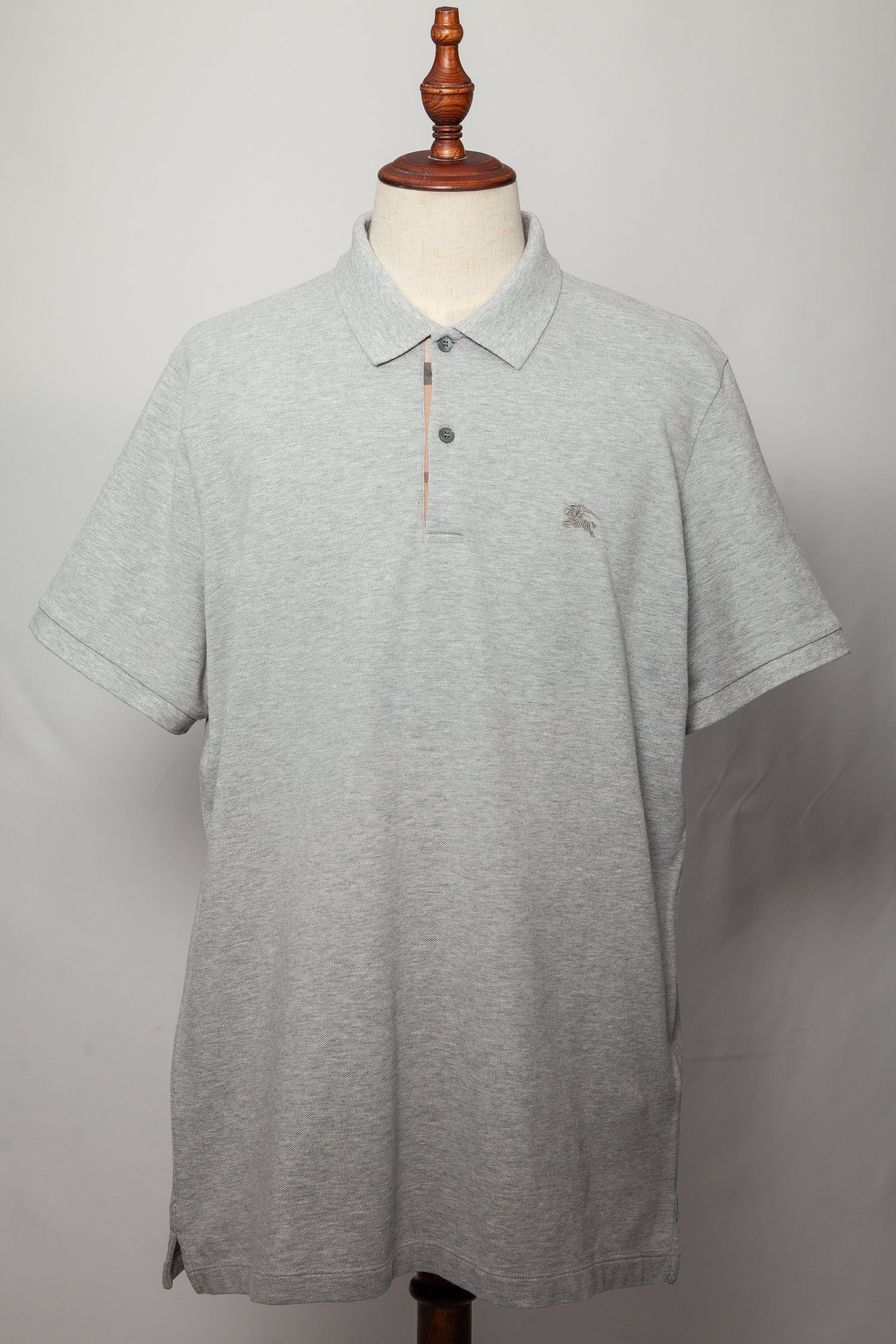 Good Burberry Gray Polo Shirt Cotton XXL Men Short Sleeve