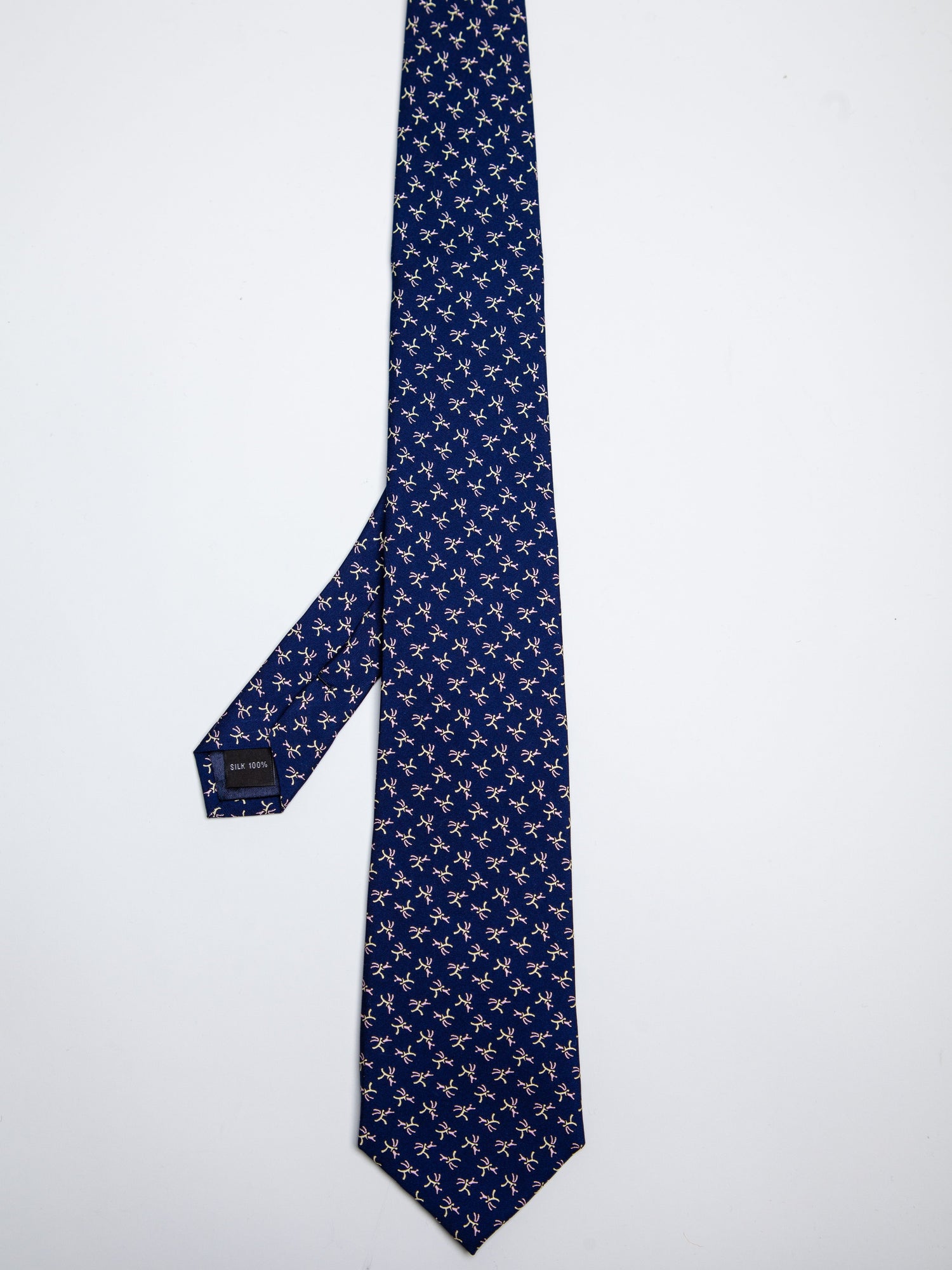 Uww Asia Excellent Blue Silk Tie with Abstract Design