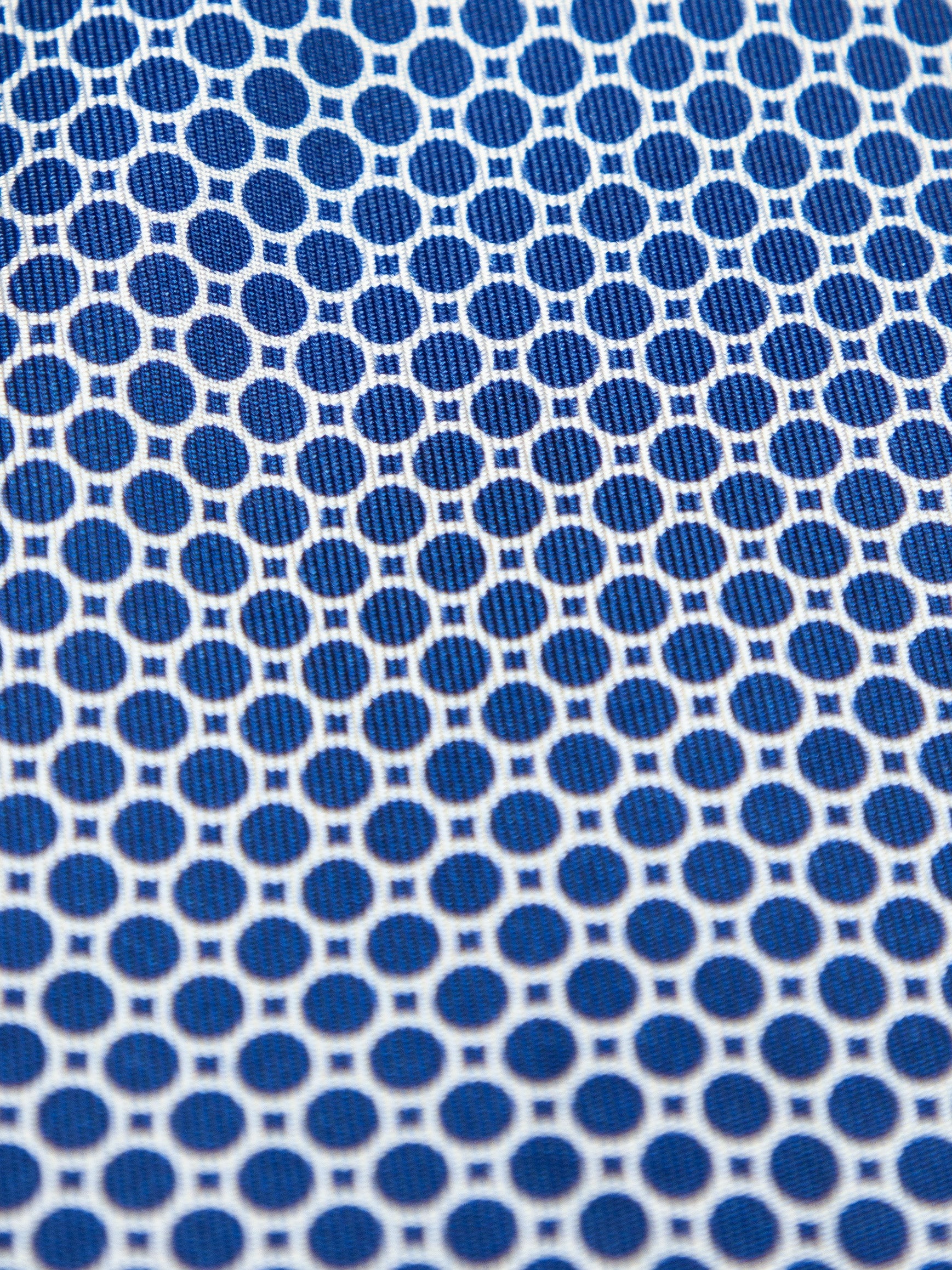 Battistoni Excellent Condition Silk Tie Blue Geometric Pattern