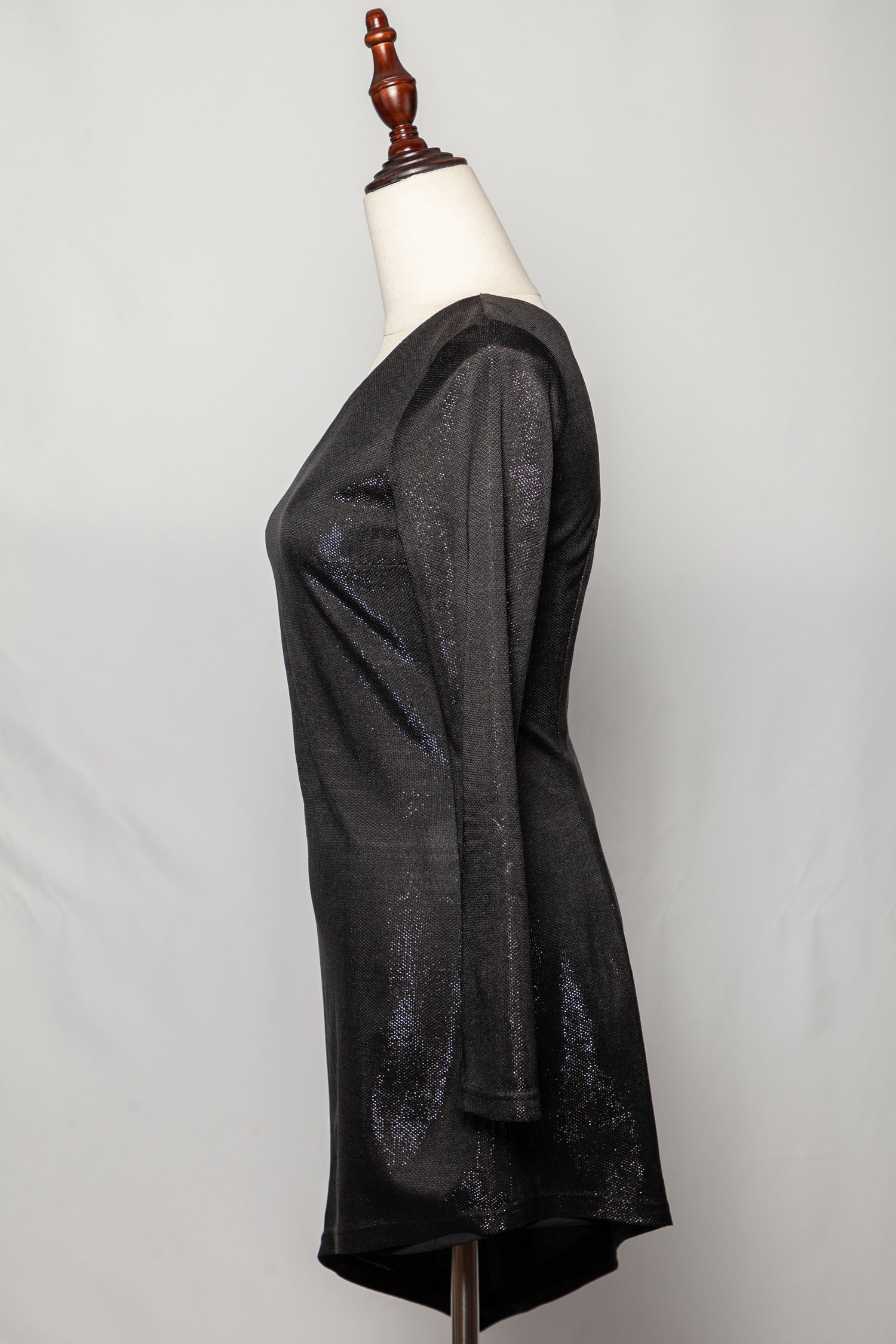 Good Hayali Black Asymmetrical Long Sleeve Dress with Sequins