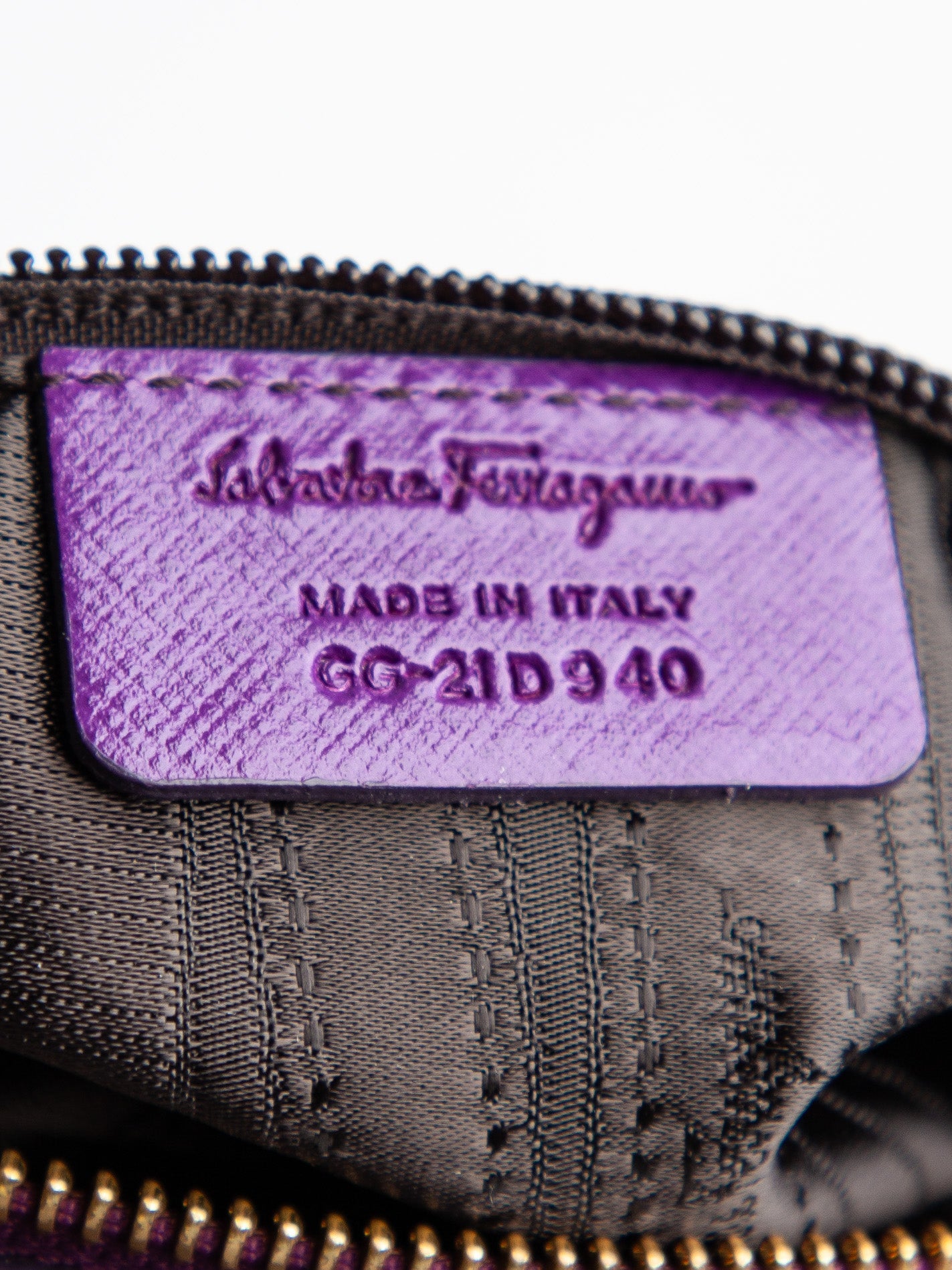 Good Salvatore Ferragamo Purple Leather Handbag with Gold Hardware