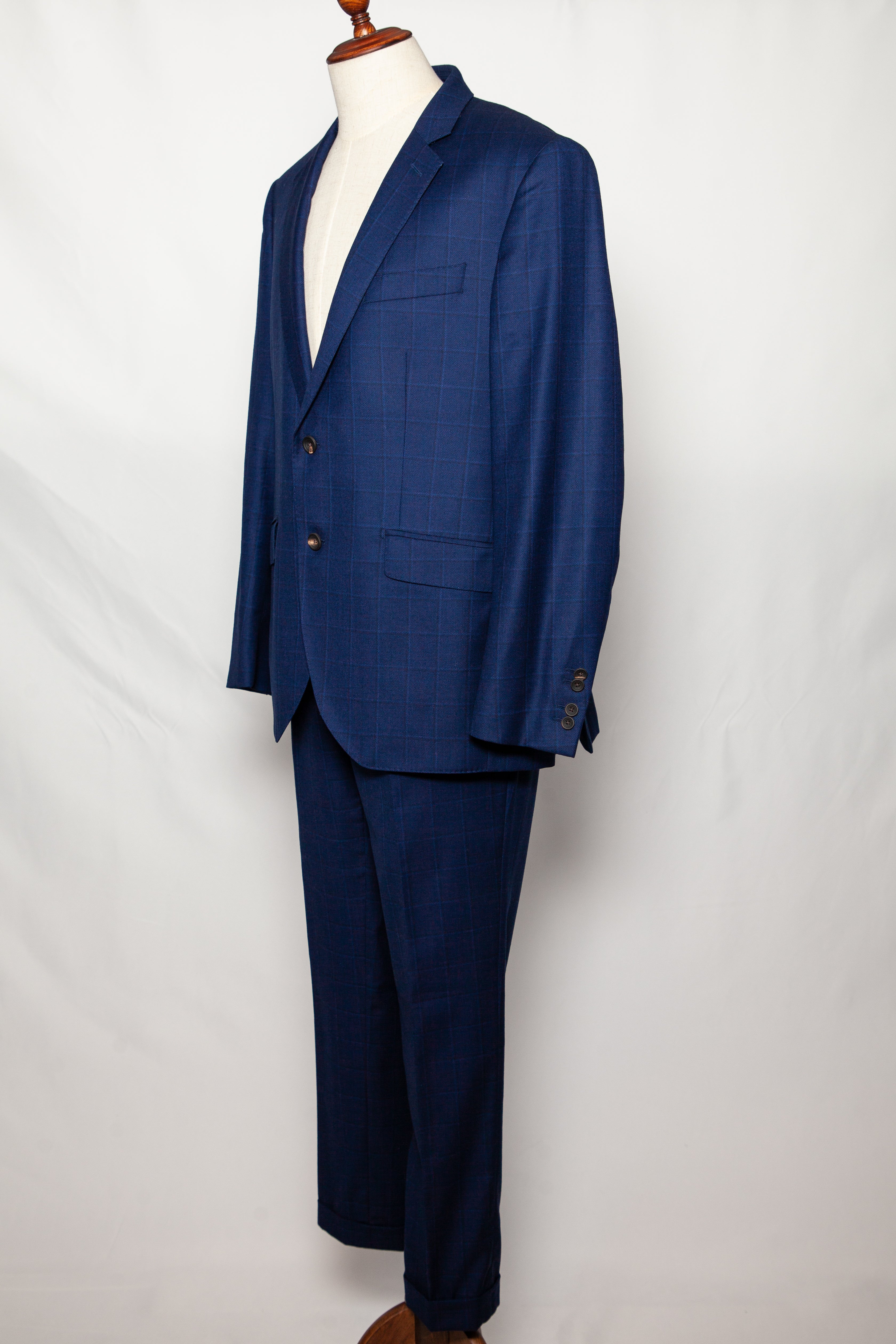 Good Hackett Blue Cashmere Wool Suit Jacket & Pants Size XL