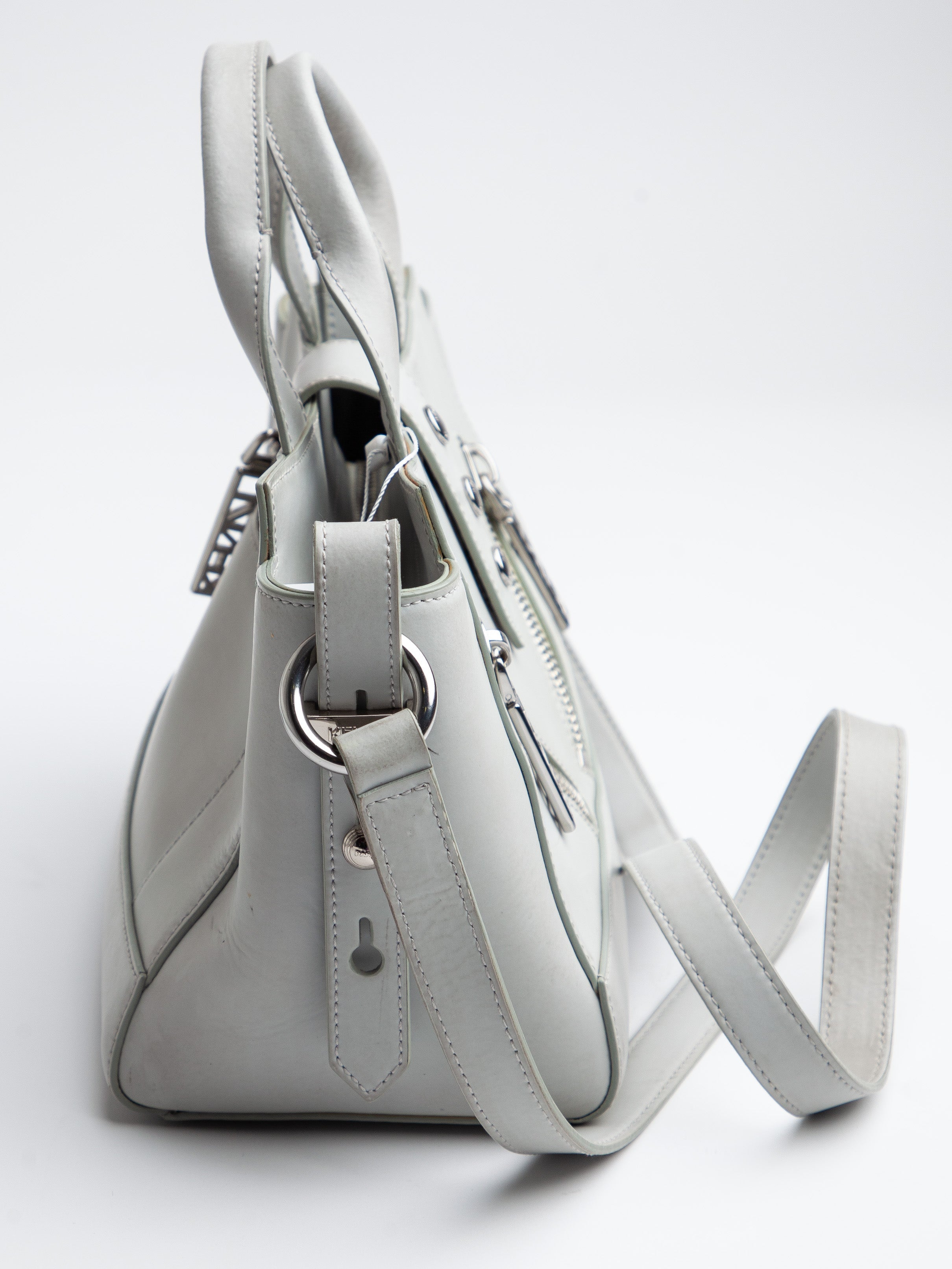 Good Kenzo Gray Leather Handbag with Shoulder Strap