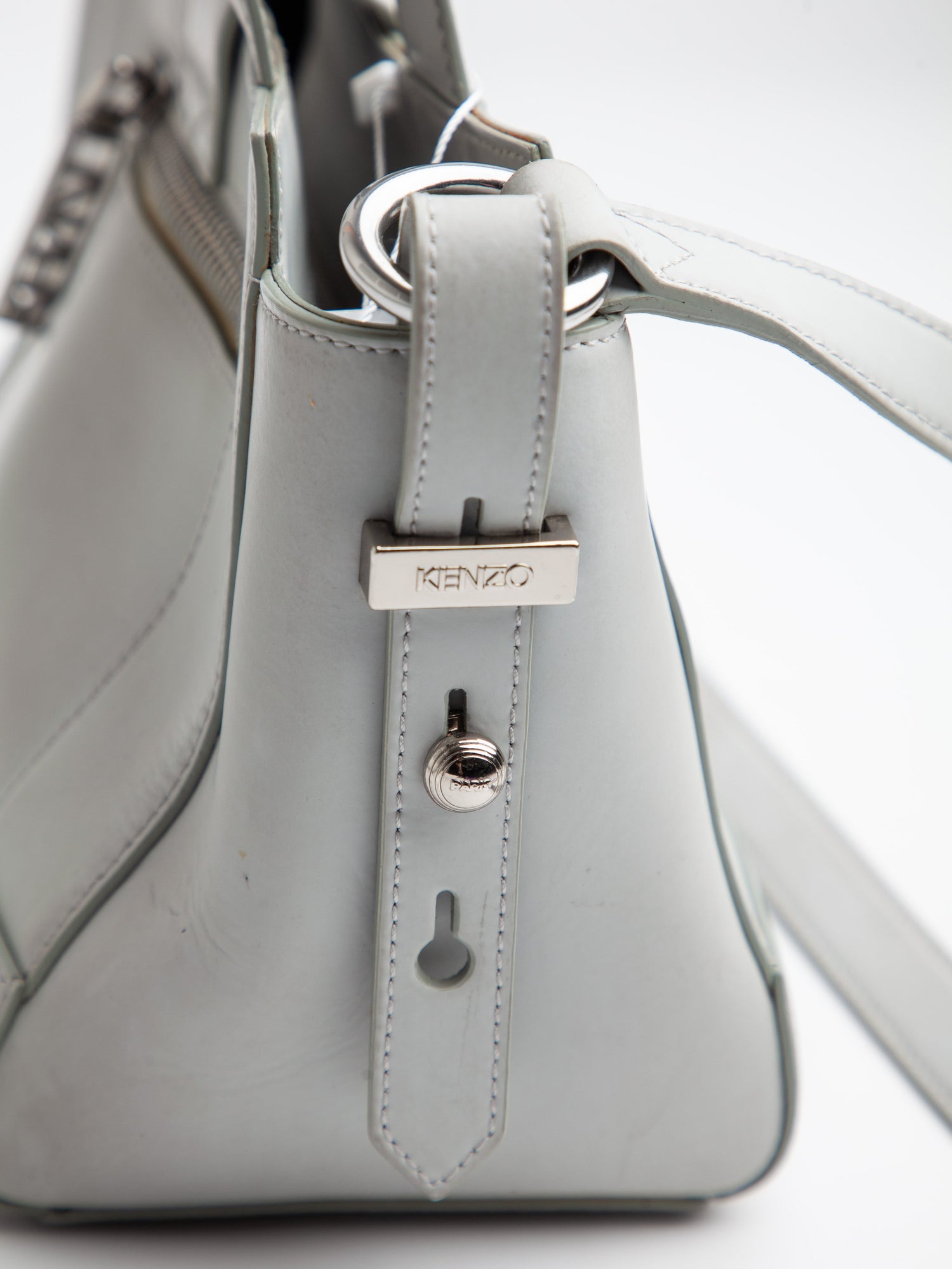 Good Kenzo Gray Leather Handbag with Shoulder Strap