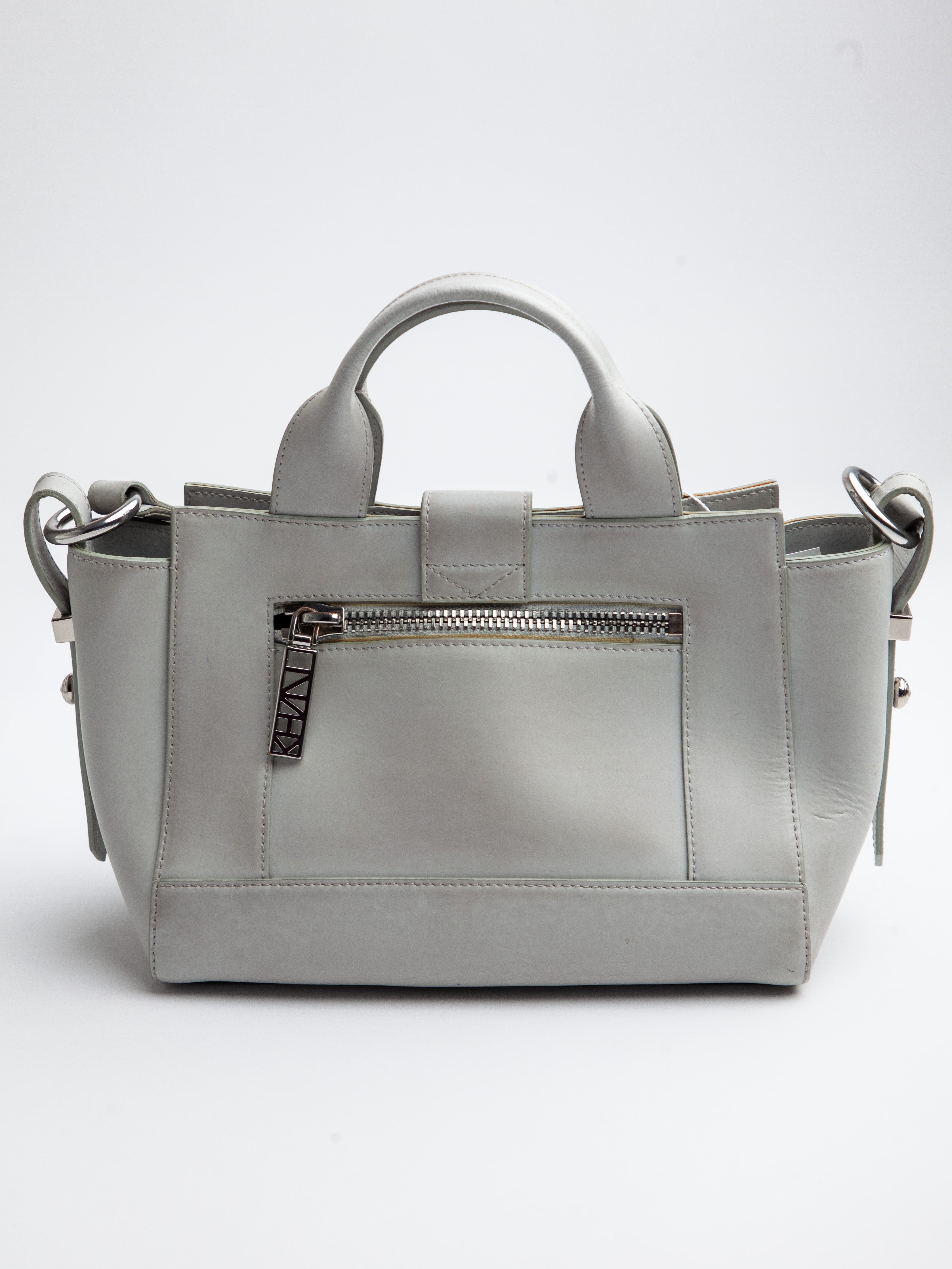 Good Kenzo Gray Leather Handbag with Shoulder Strap