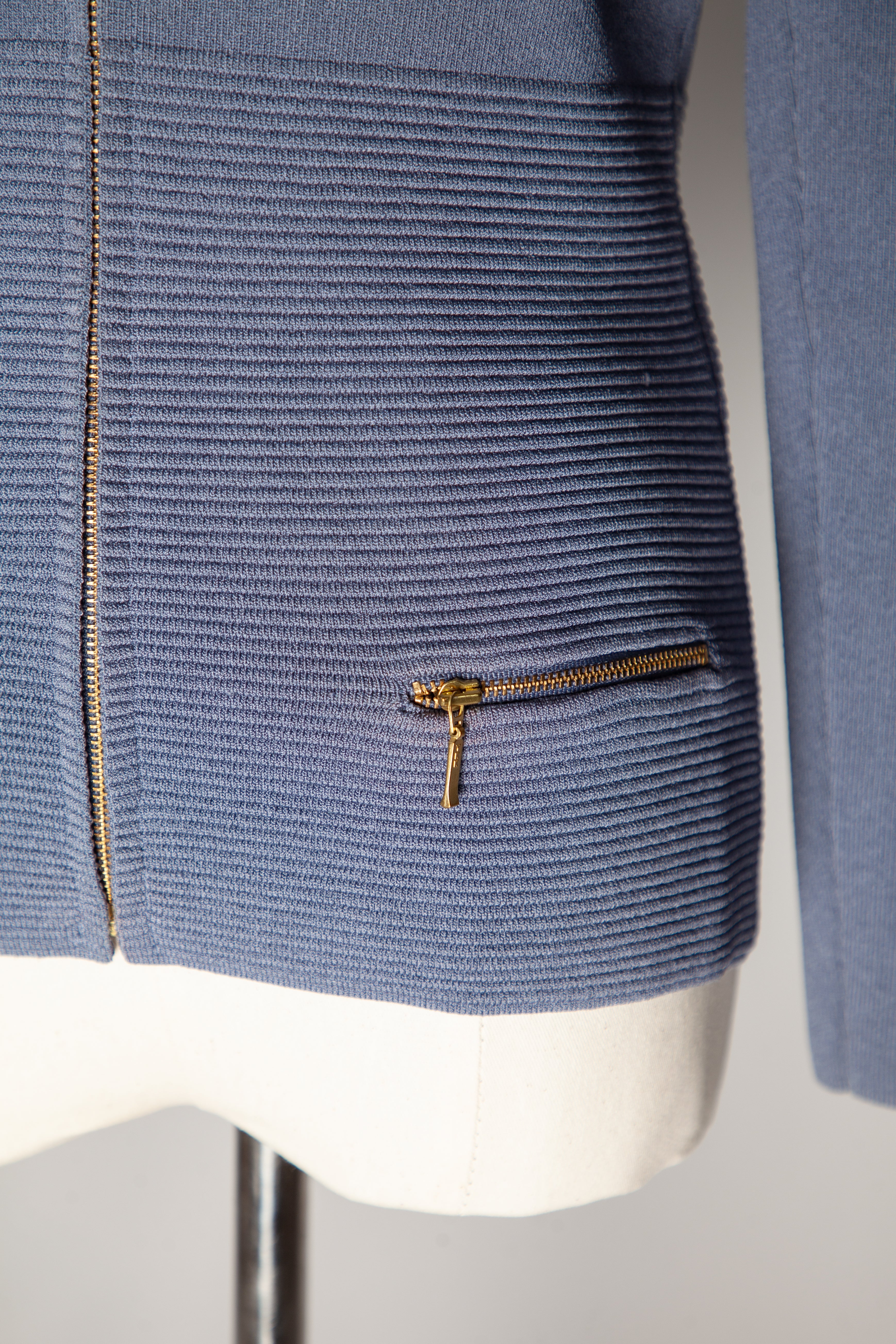 Excellent Reiss Blue Zip-Up Cardigan V-Neck Size XS