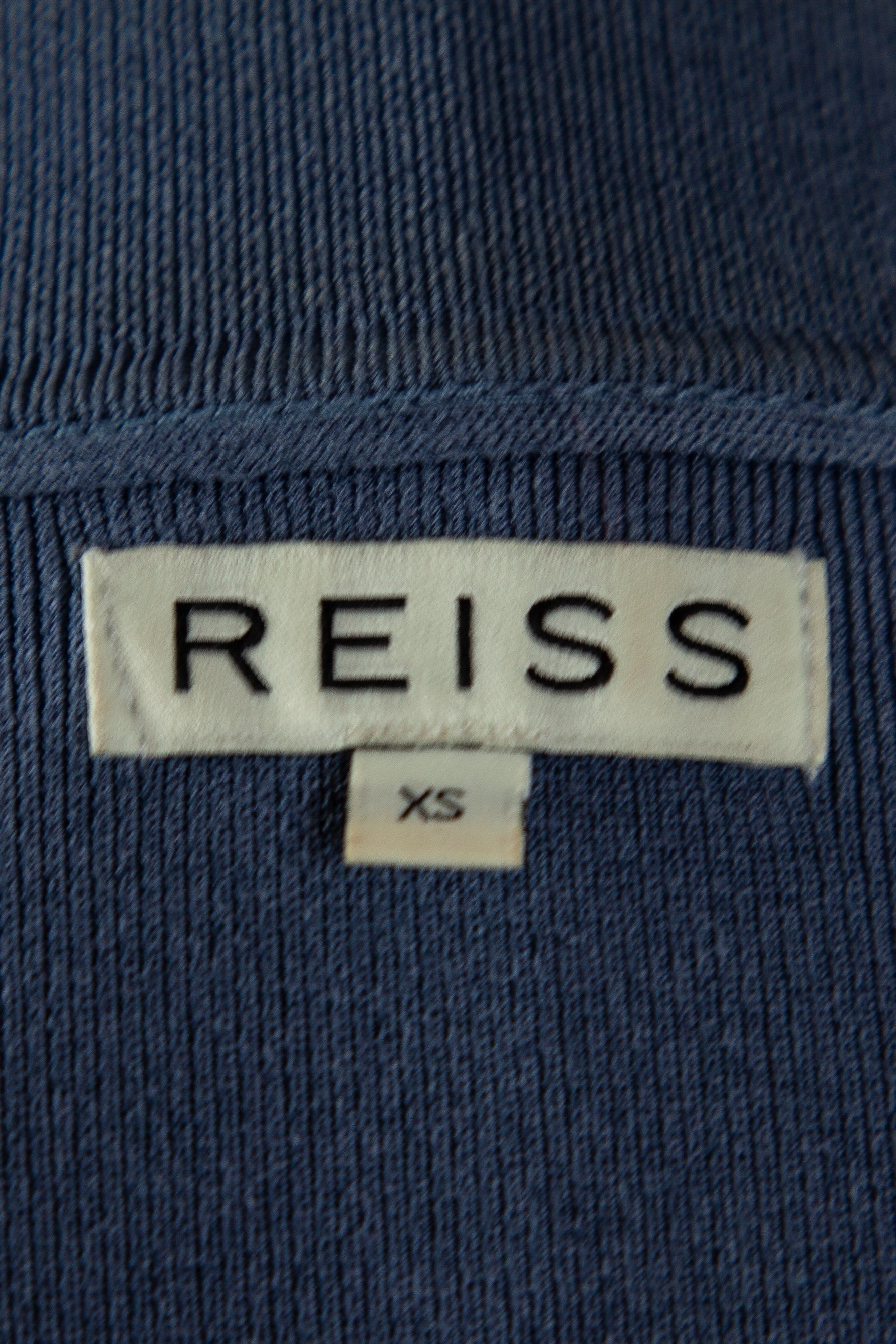 Excellent Reiss Blue Zip-Up Cardigan V-Neck Size XS