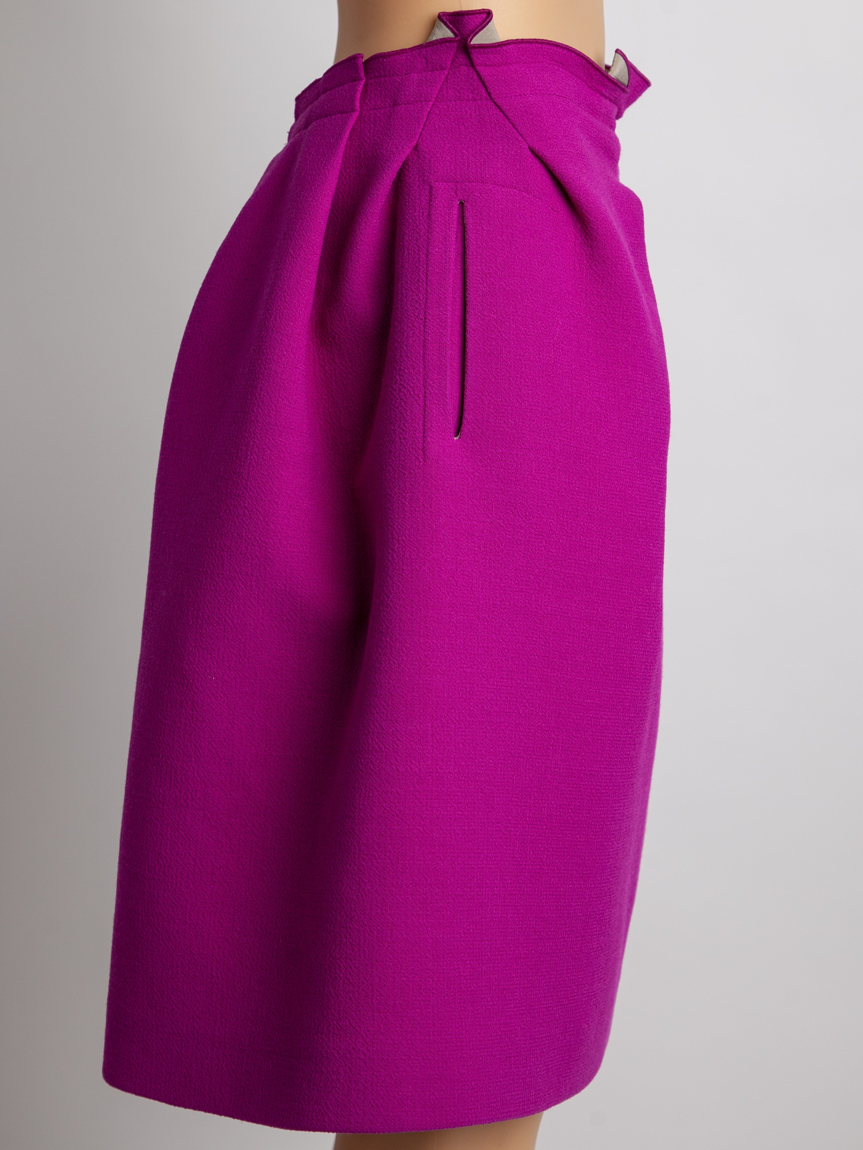 Roland Mouret Purple Knee-Length Skirt Size M Cashmere Wool