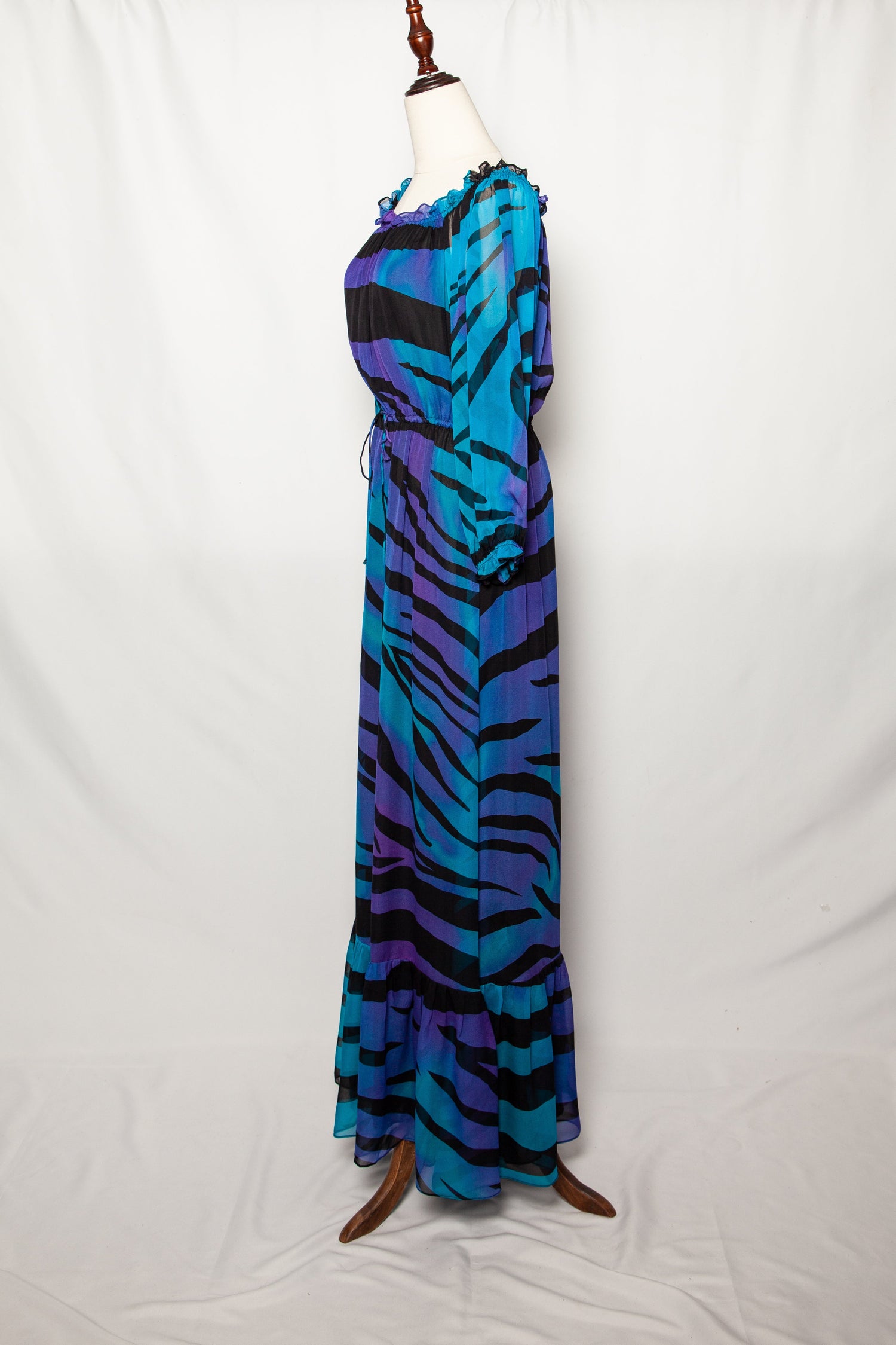 Good Diane von Furstenberg Blue Maxi Dress Size L Viscose Long Sleeve