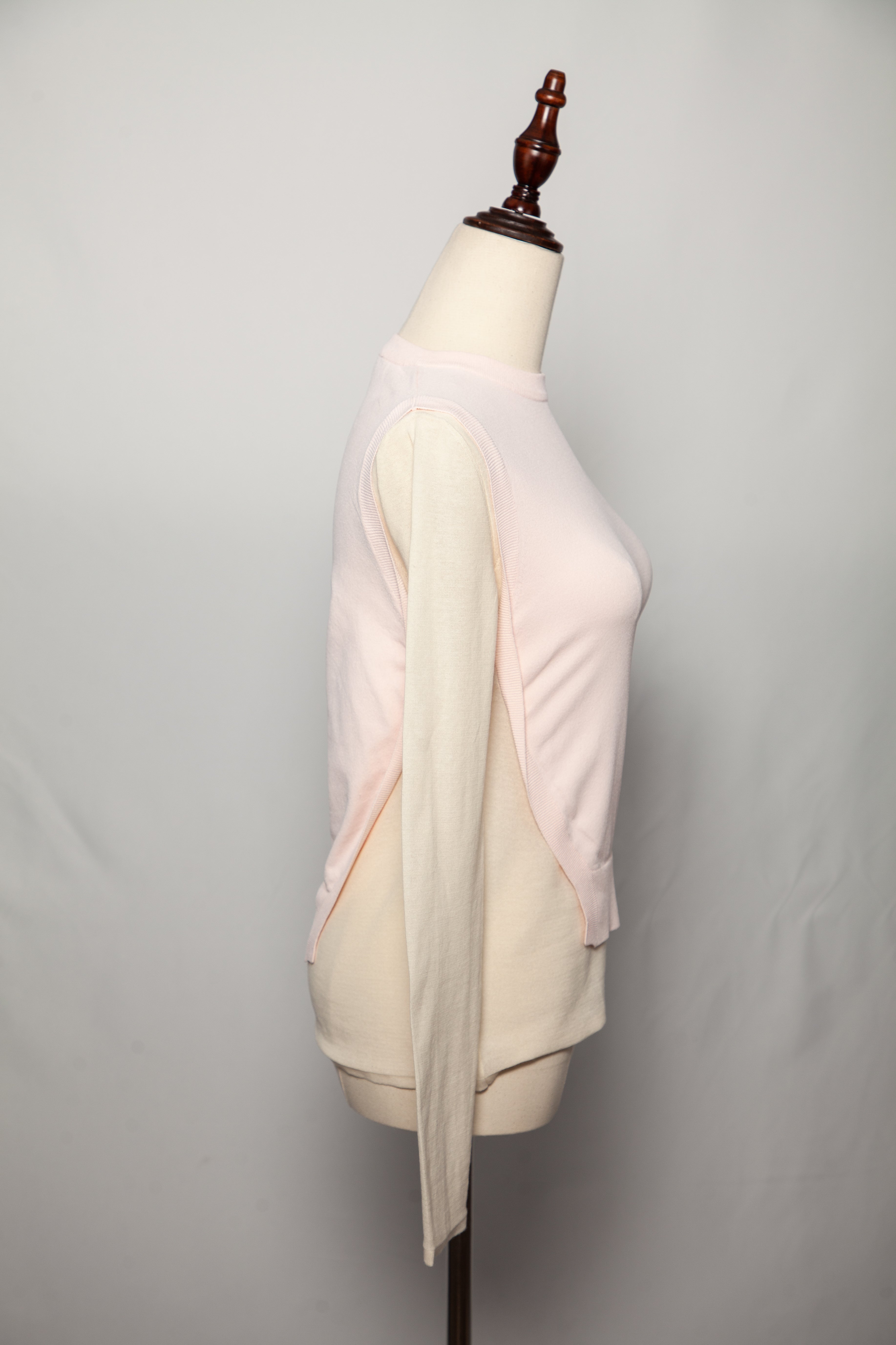 Excellent Cedric Charlier Pink Cream Two-Tone Long Sleeve Top Size XXS