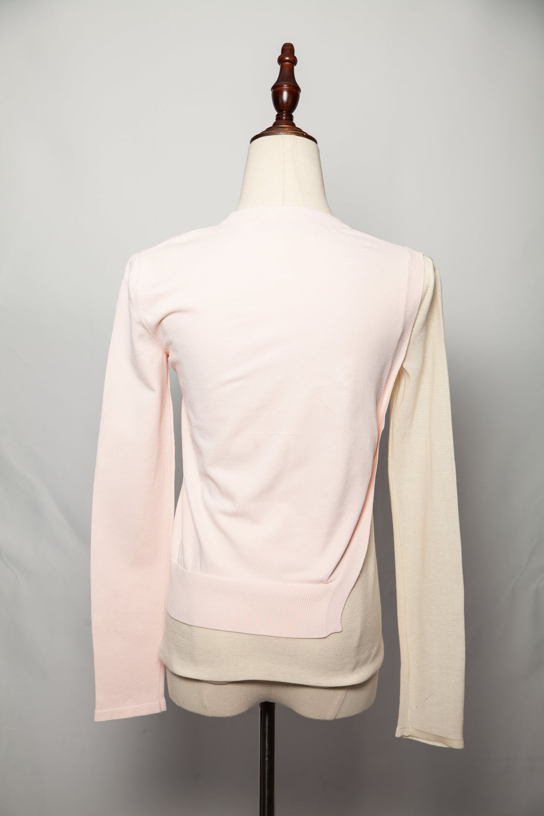 Excellent Cedric Charlier Pink Cream Two-Tone Long Sleeve Top Size XXS