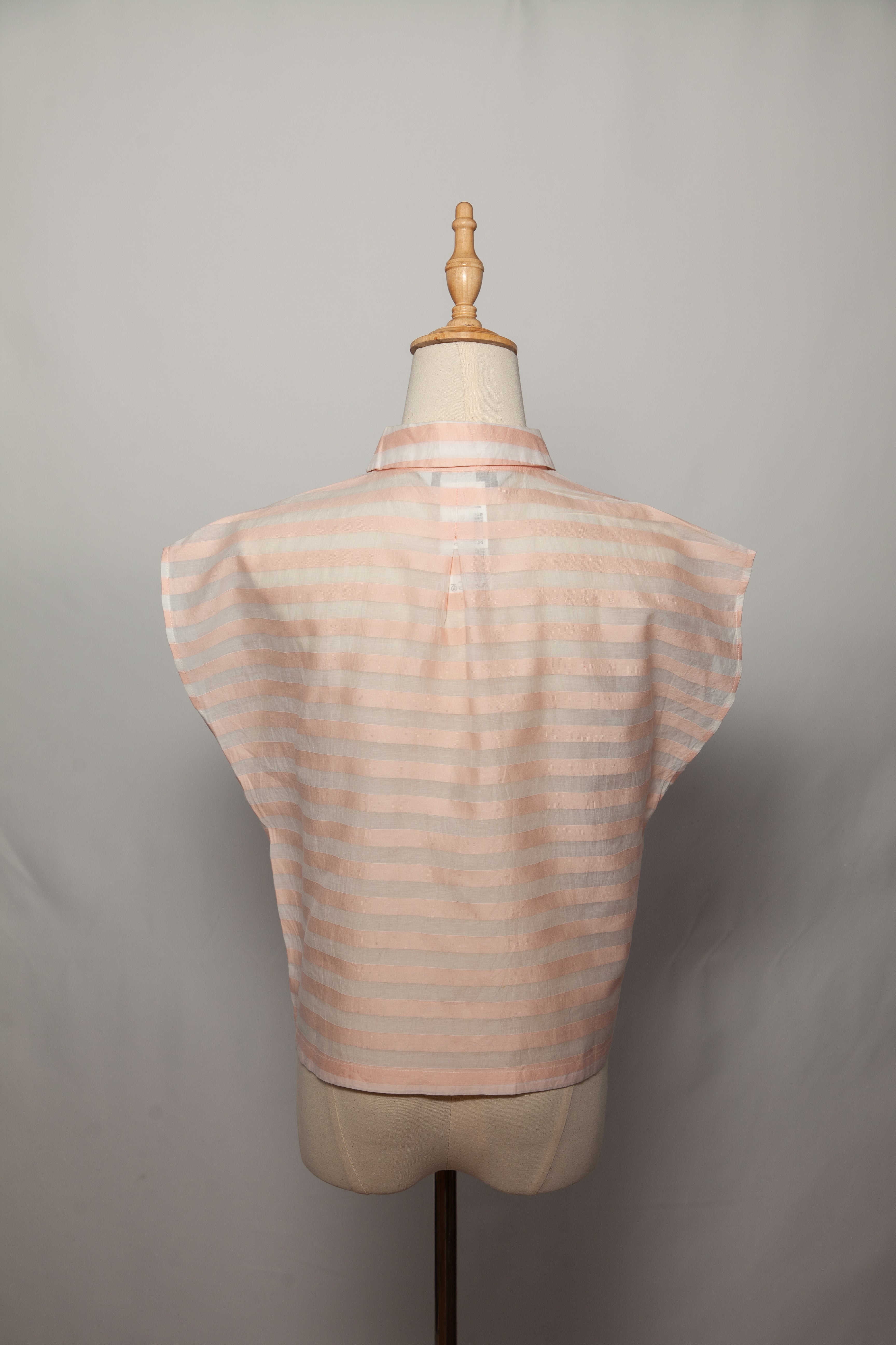 Good Intrend Pink Silk Blouse Size XXS Sheer Striped Design