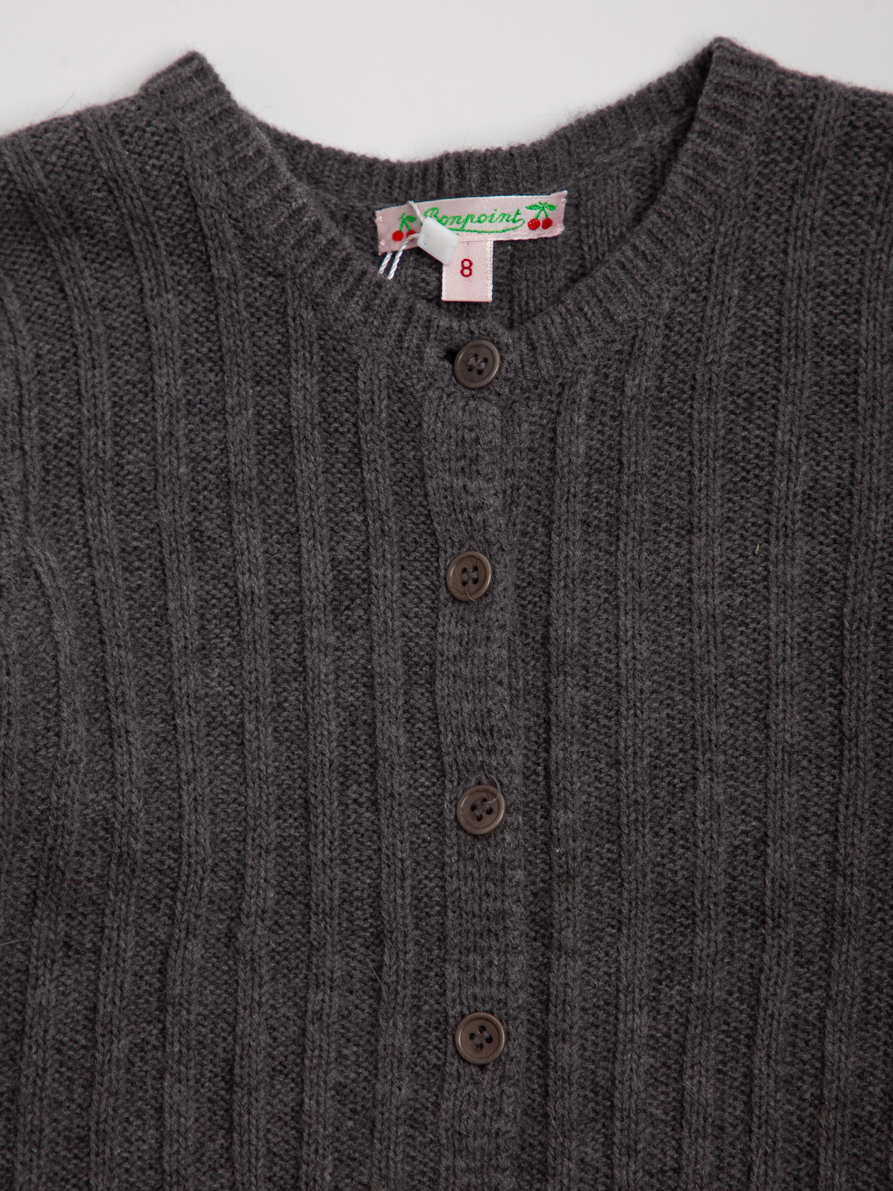Good Bonpoint Gray Angora Wool Cardigan Size 10 for Kids