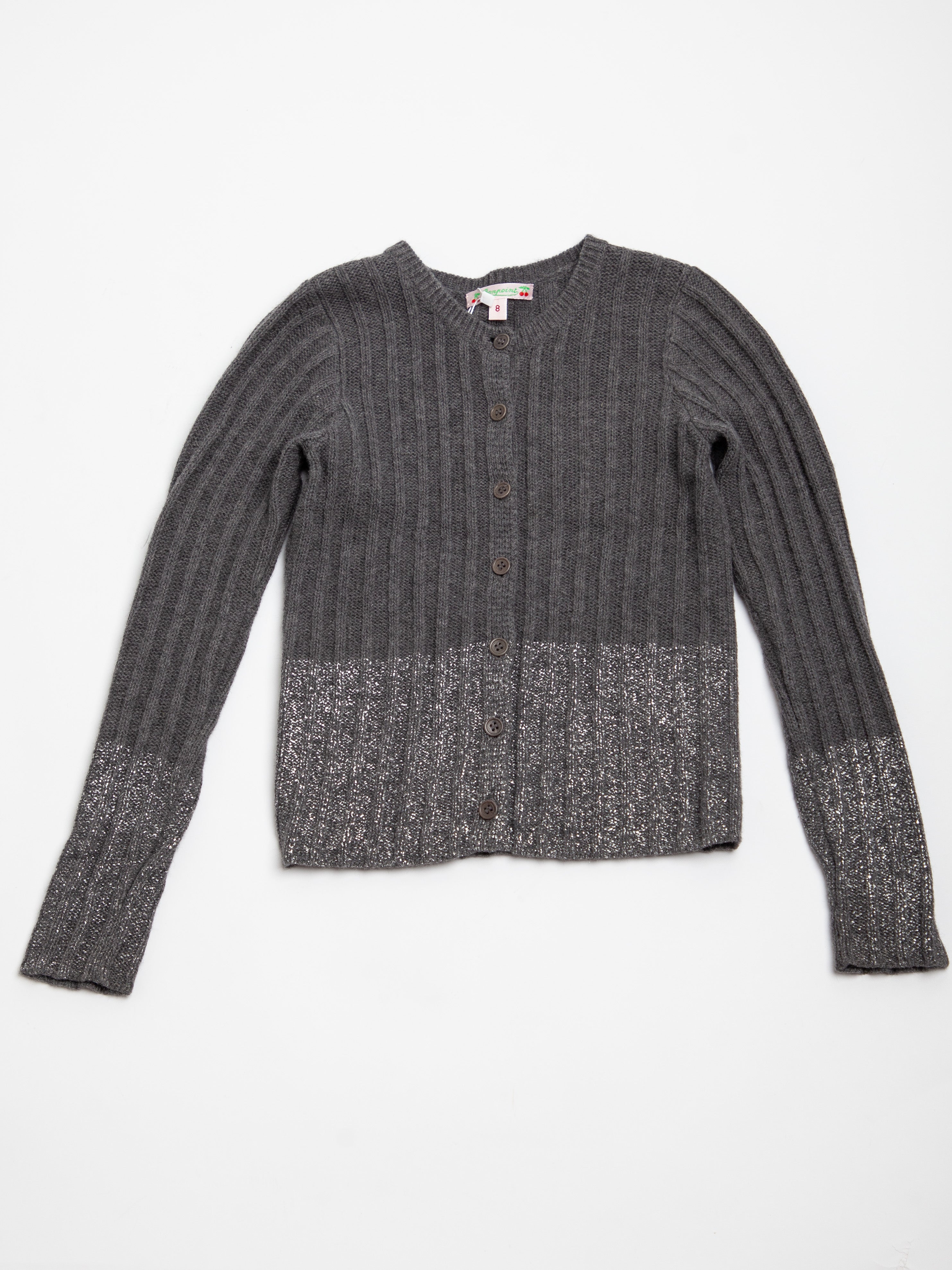 Good Bonpoint Gray Angora Wool Cardigan Size 10 for Kids