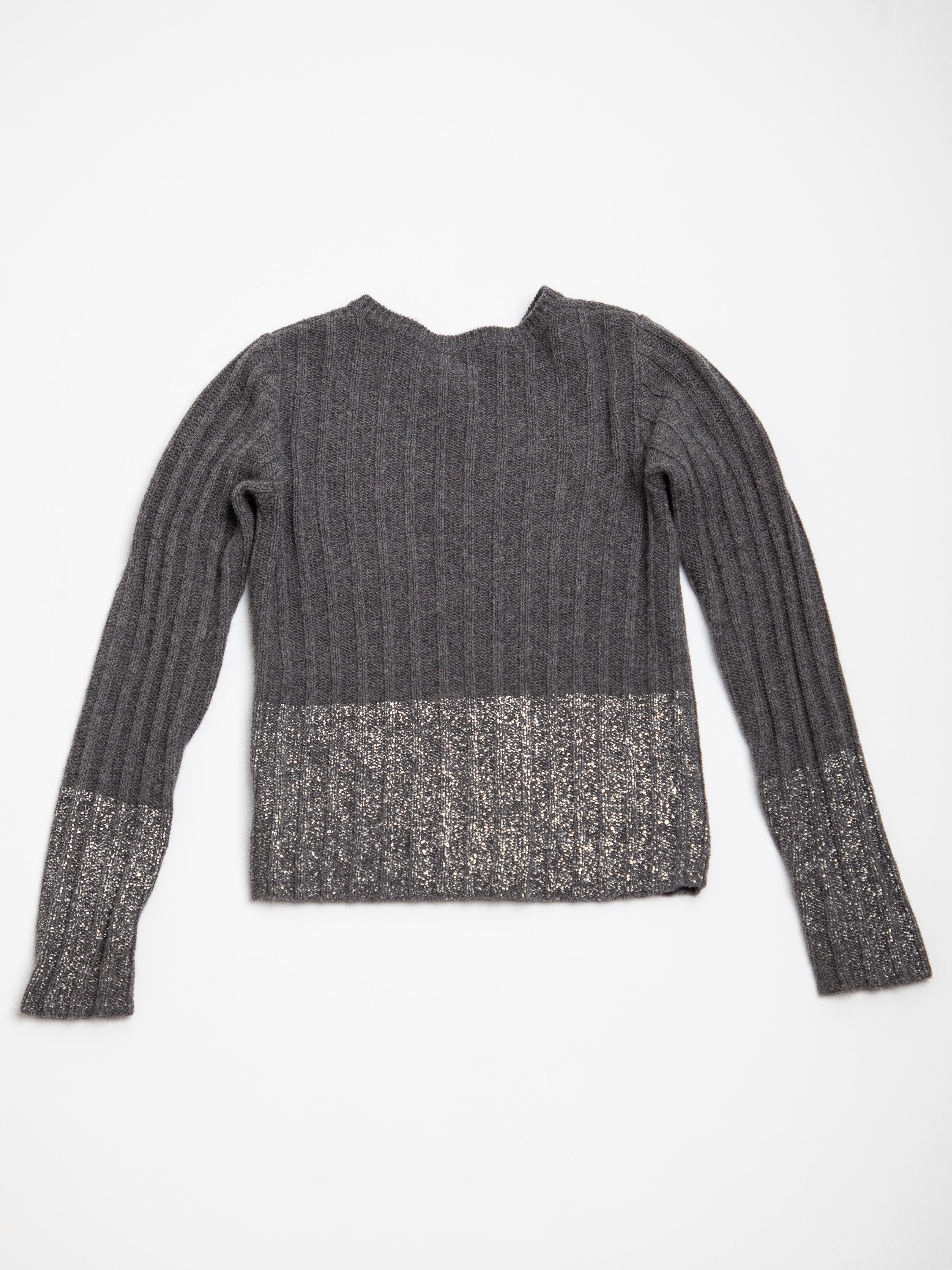 Good Bonpoint Gray Angora Wool Cardigan Size 10 for Kids