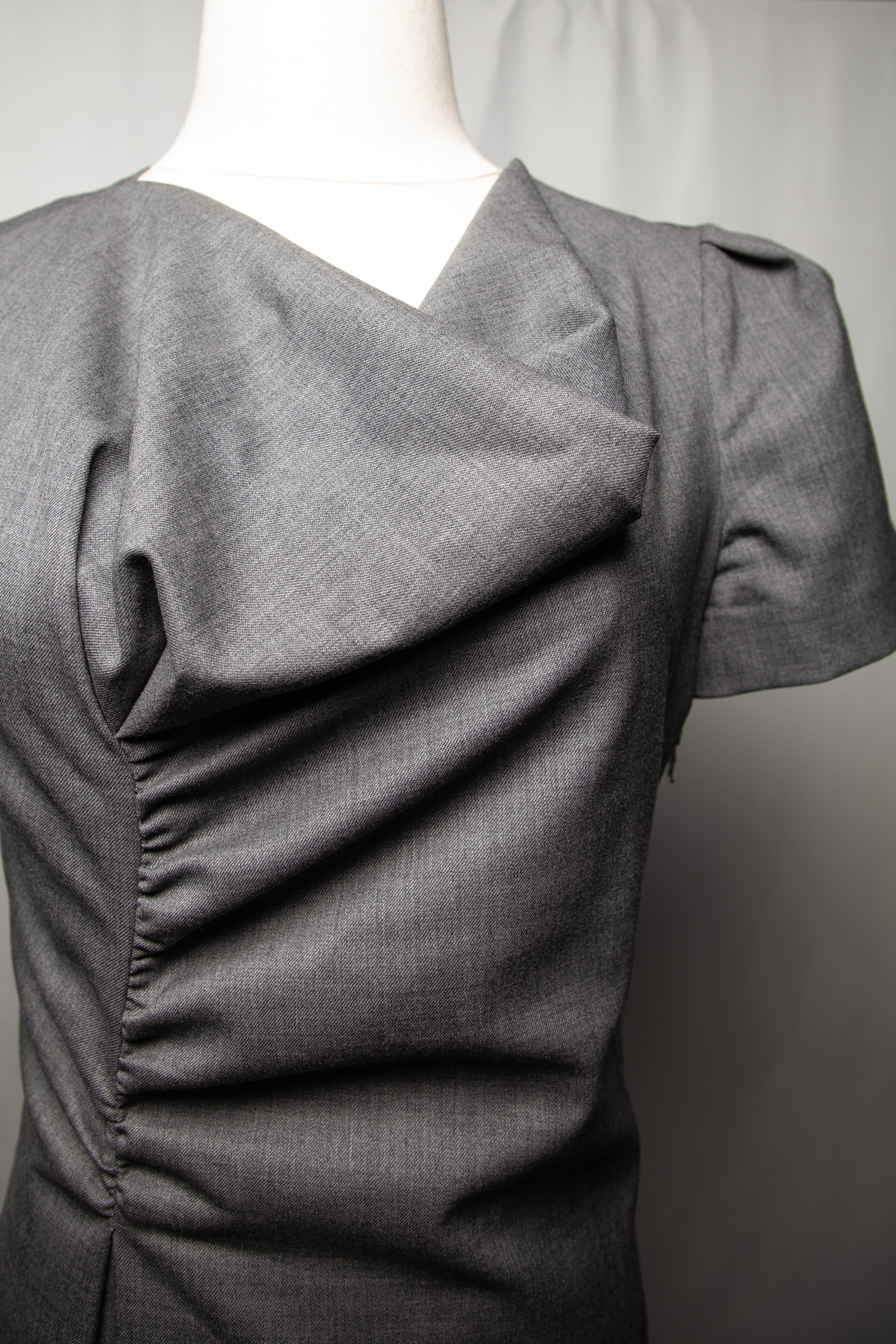 Moschino Gray Cashmere Wool Dress Size M - Good Condition