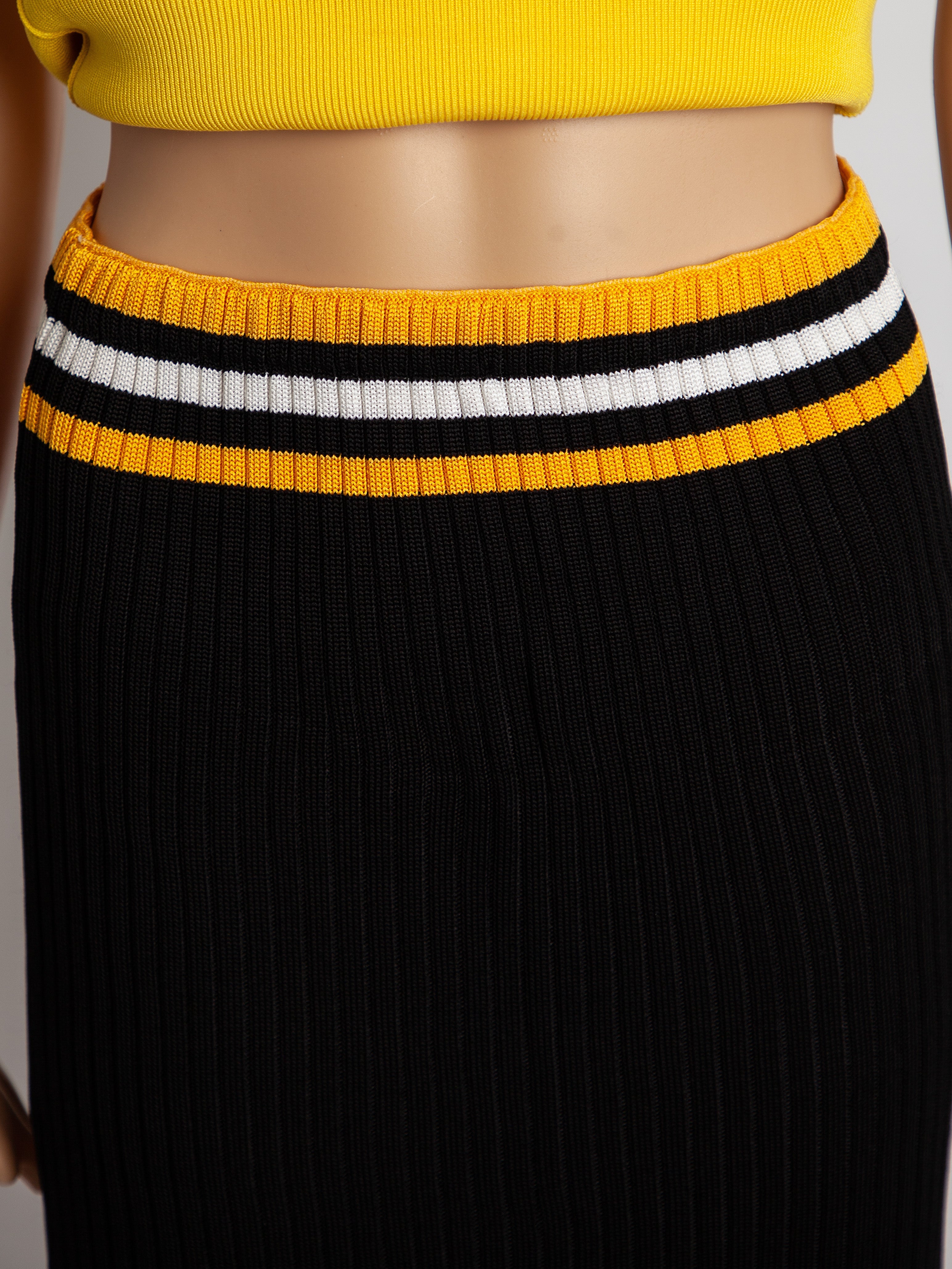 Excellent Prada Yellow Cotton Two-Piece Outfit Size S
