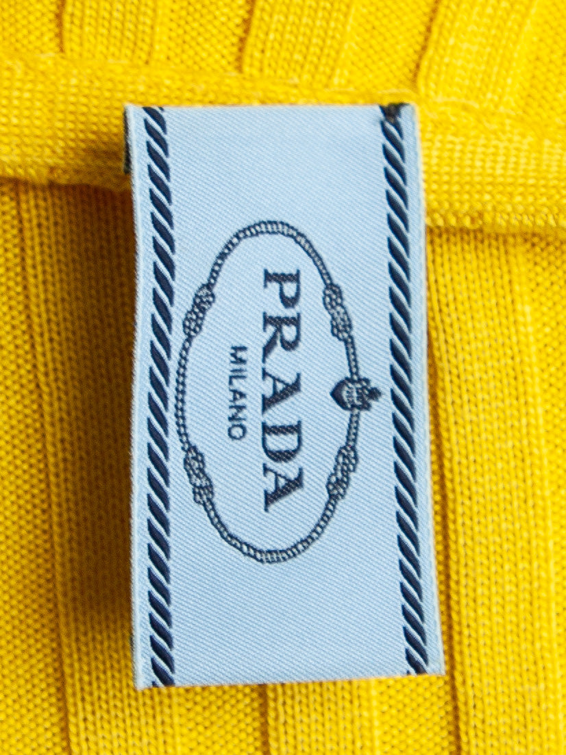 Excellent Prada Yellow Cotton Two-Piece Outfit Size S