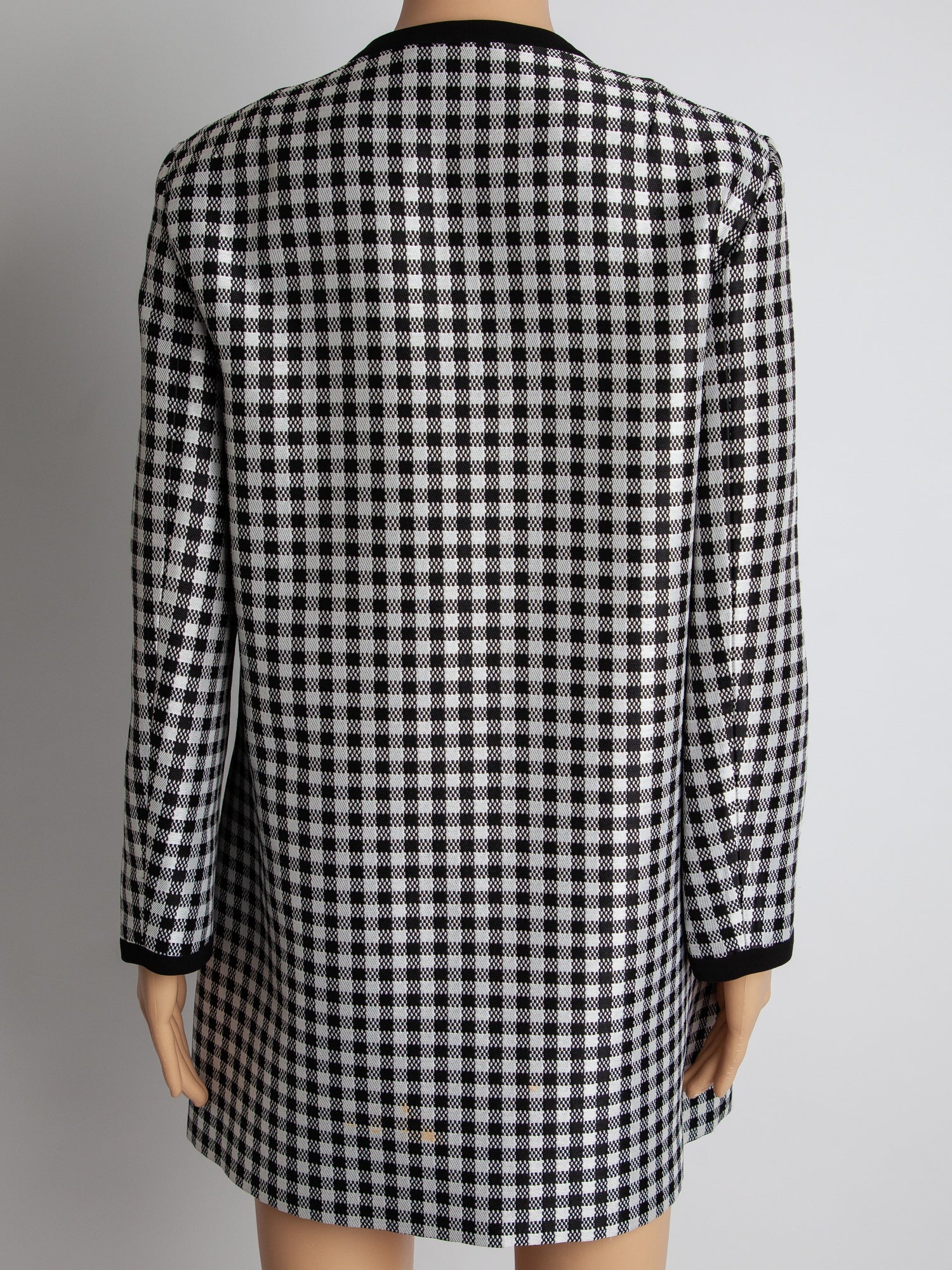 Excellent Max Mara Checkered Dress Black White Size S Polyester