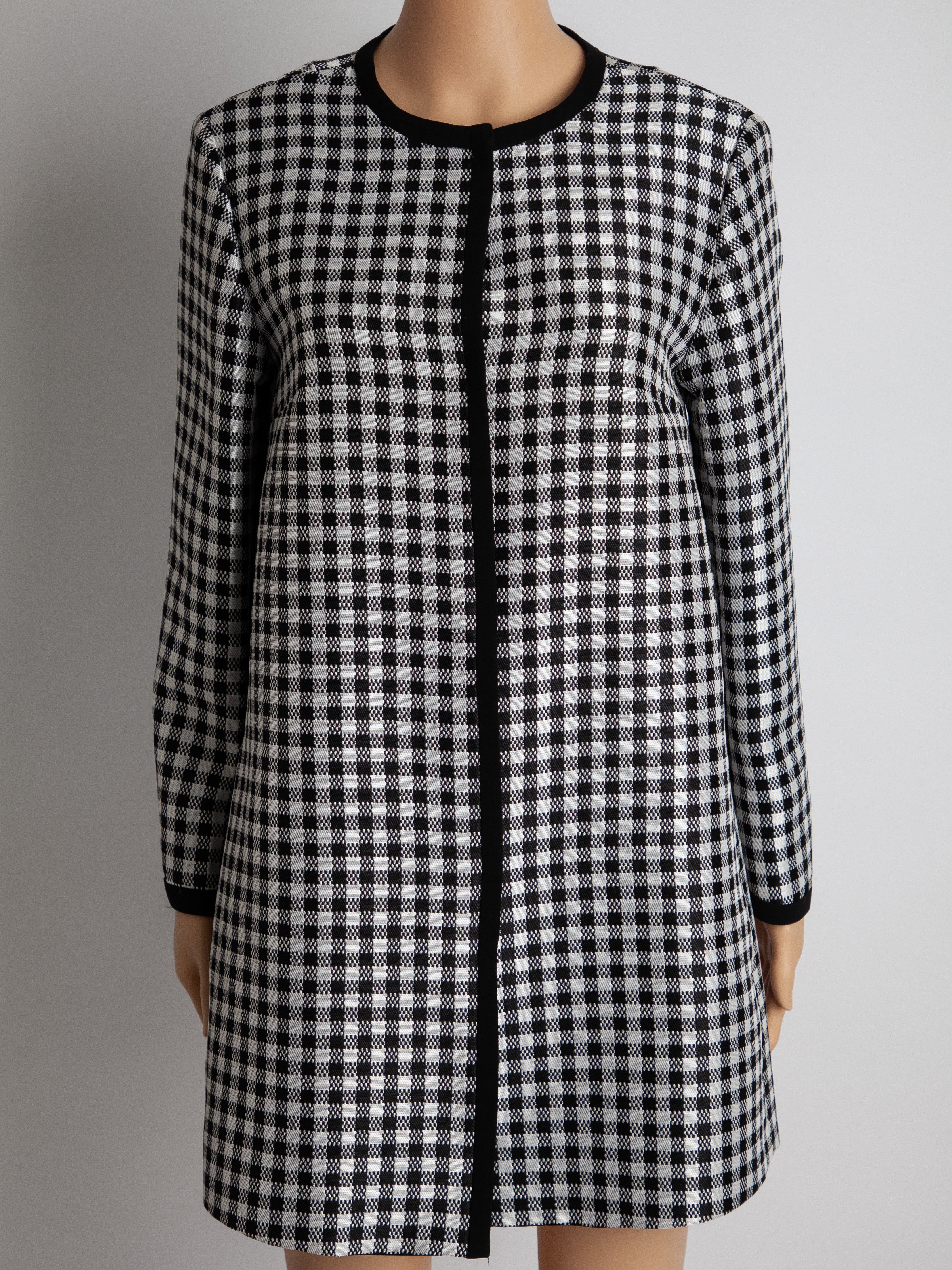 Excellent Max Mara Checkered Dress Black White Size S Polyester