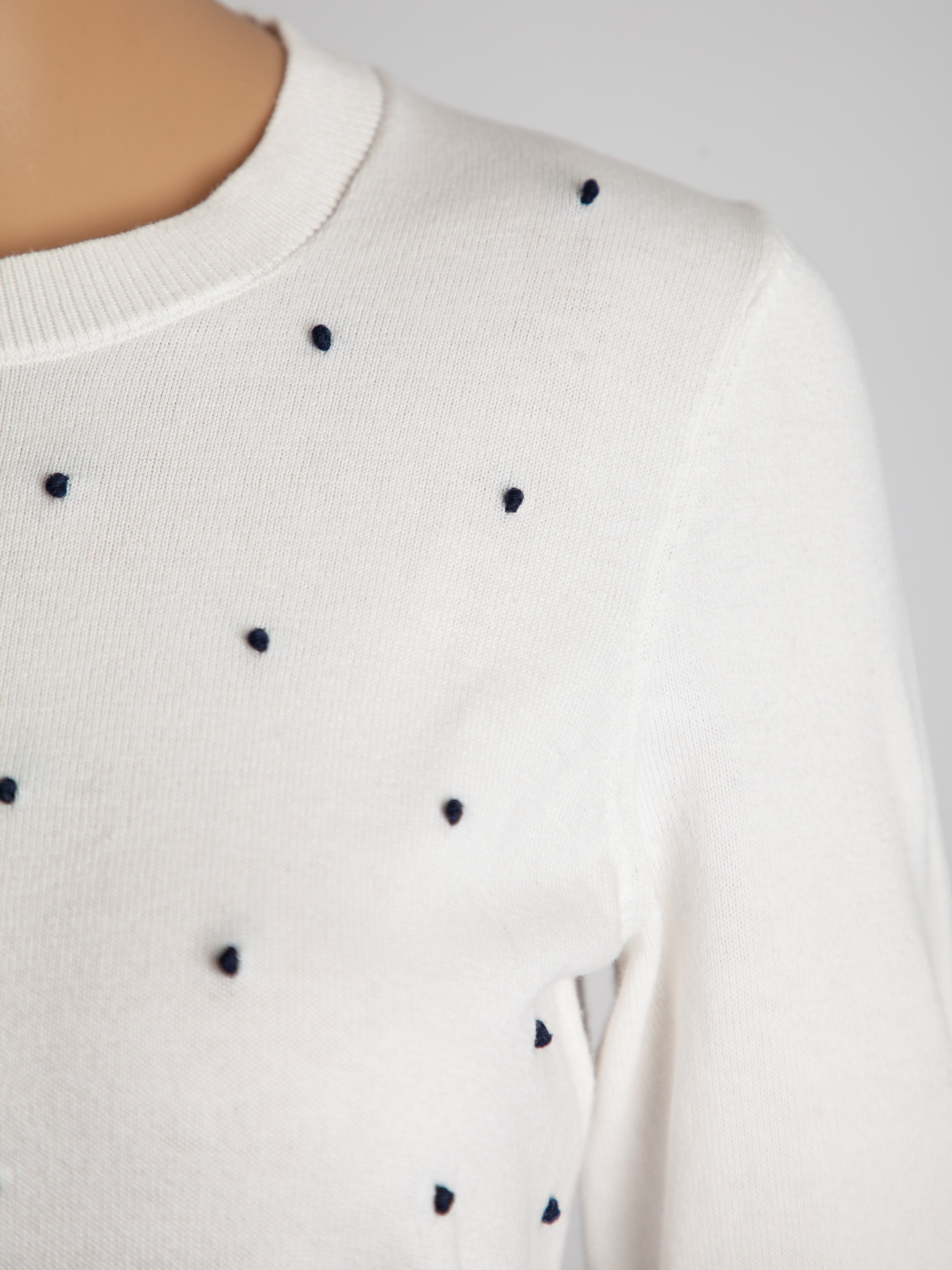 Good Tommy Hilfiger White Polka Dot Sweater Size S Women