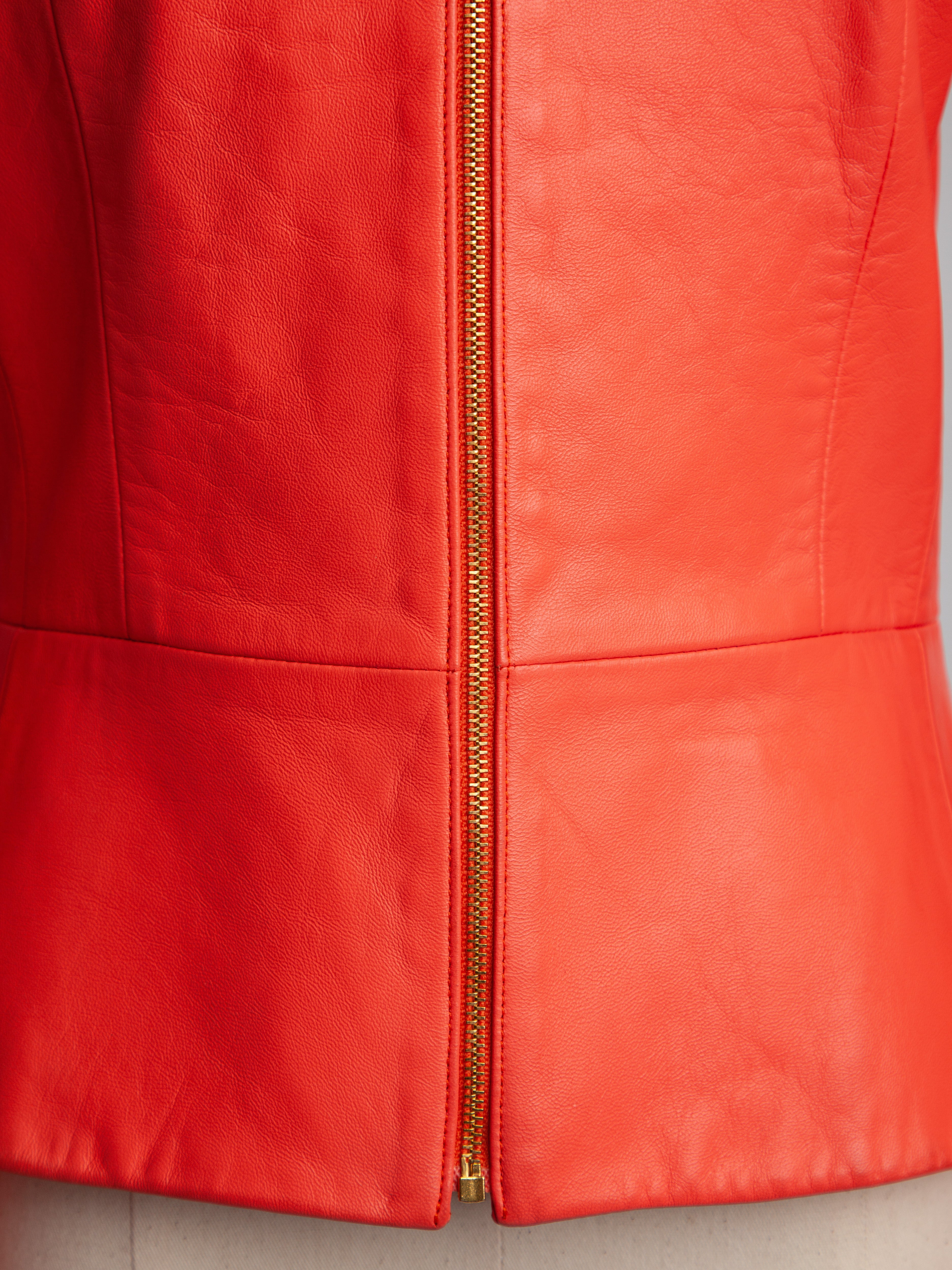 Good Michael Kors Pink Leather Jacket Size XXS Women Fitted