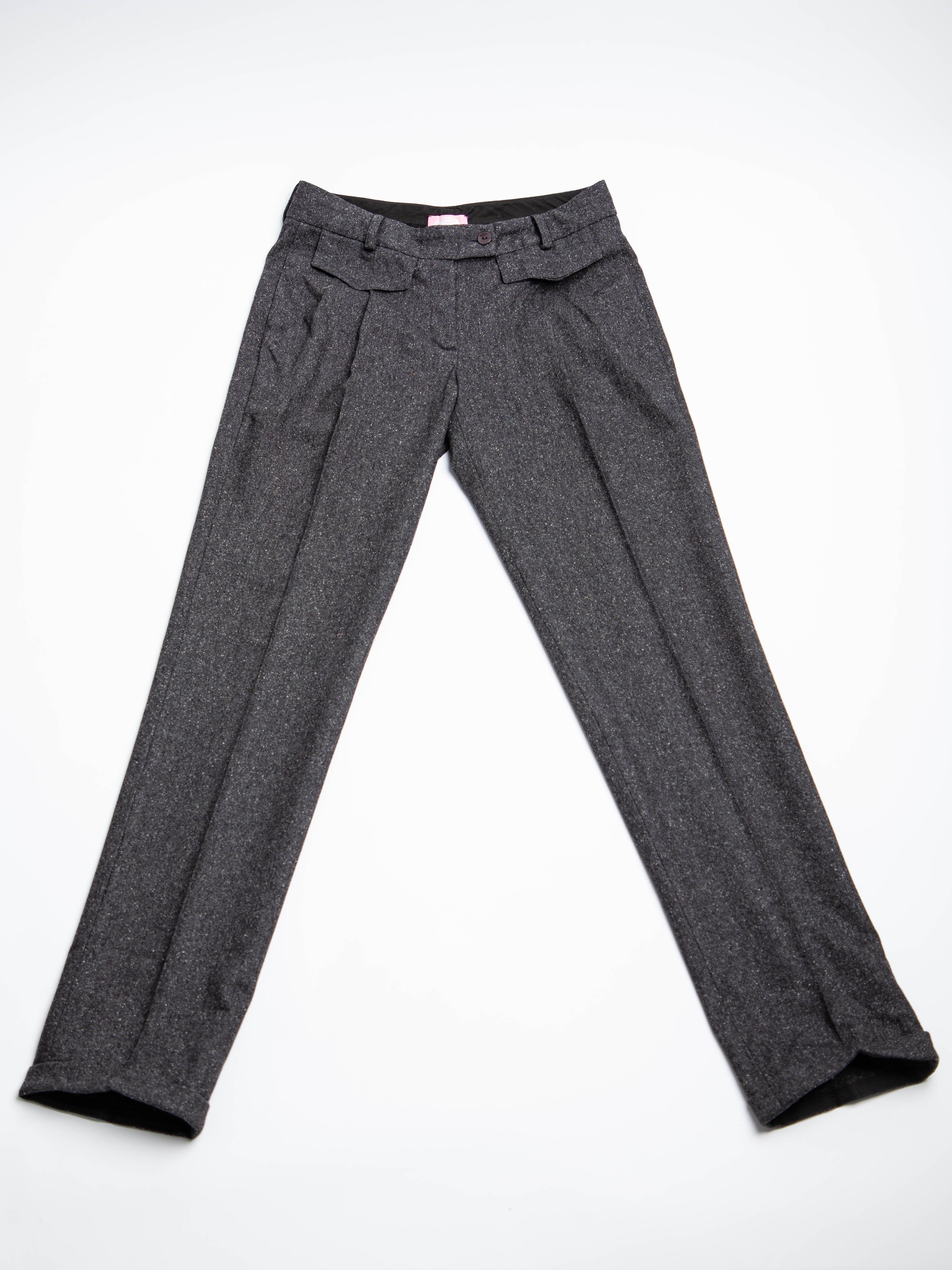 Good Blumarine Gray Silk Dress Pants Size XS Women