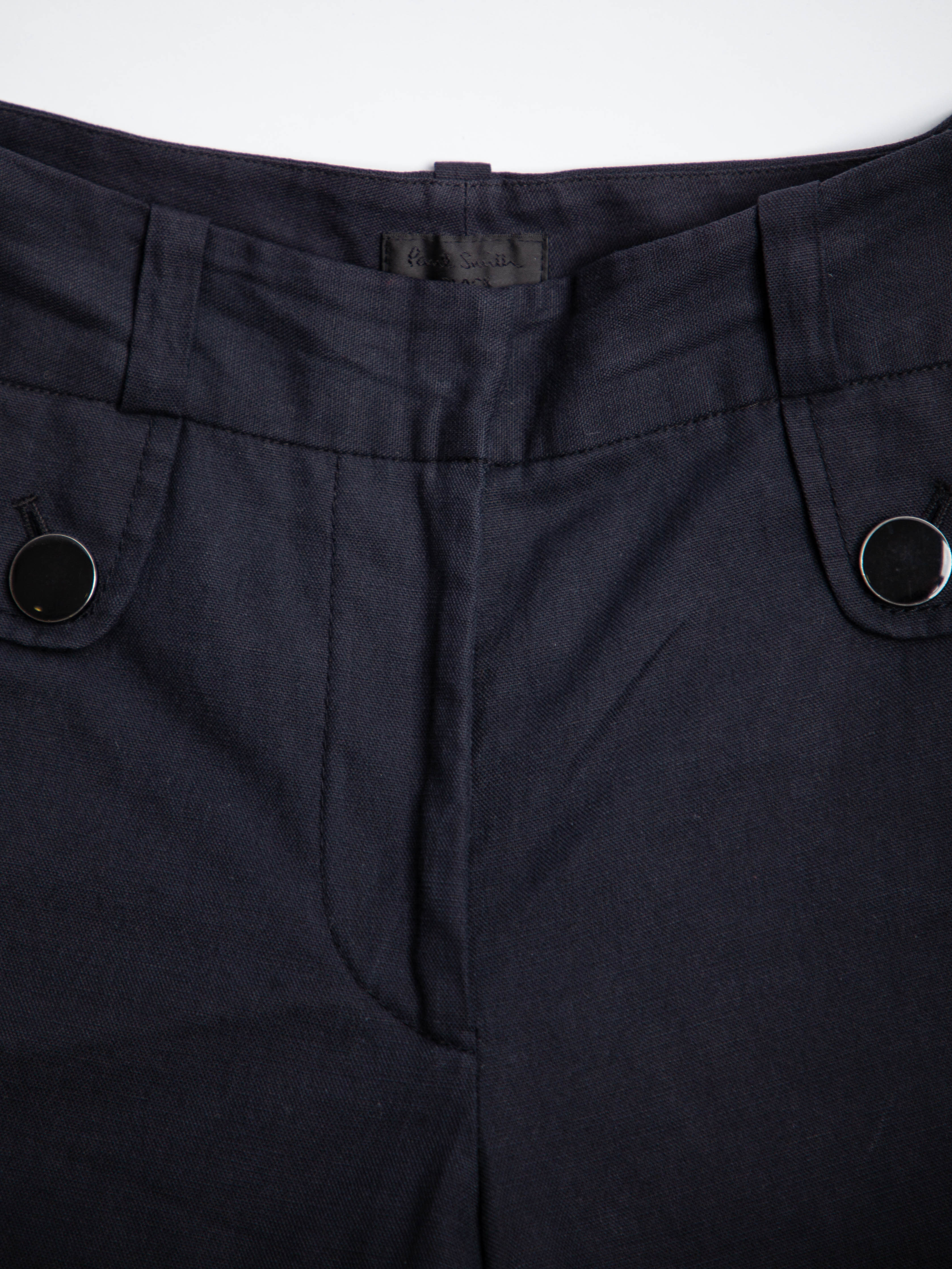 Good Paul Smith Black Wide-Leg Cotton Pants Size XS