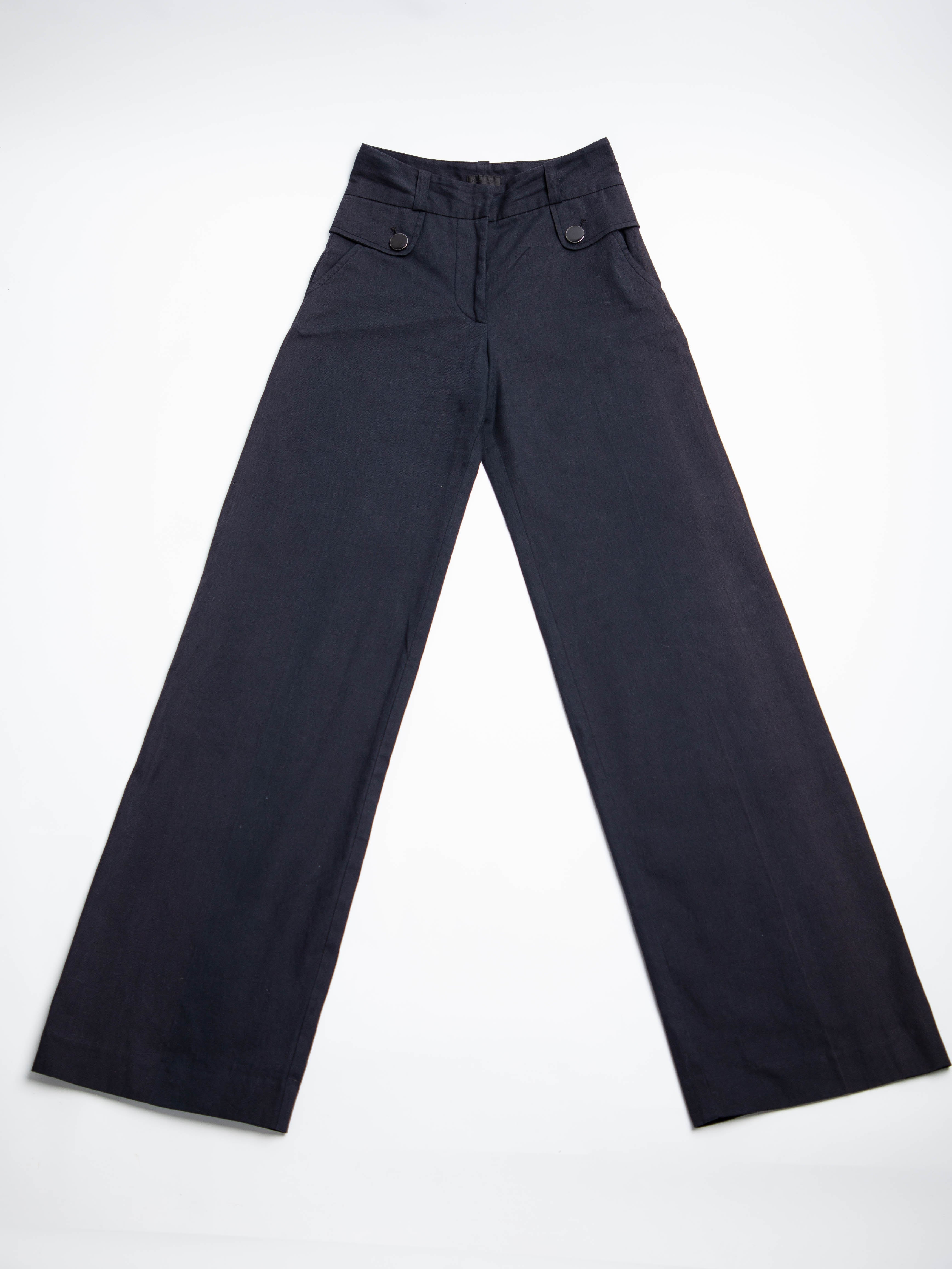 Good Paul Smith Black Wide-Leg Cotton Pants Size XS