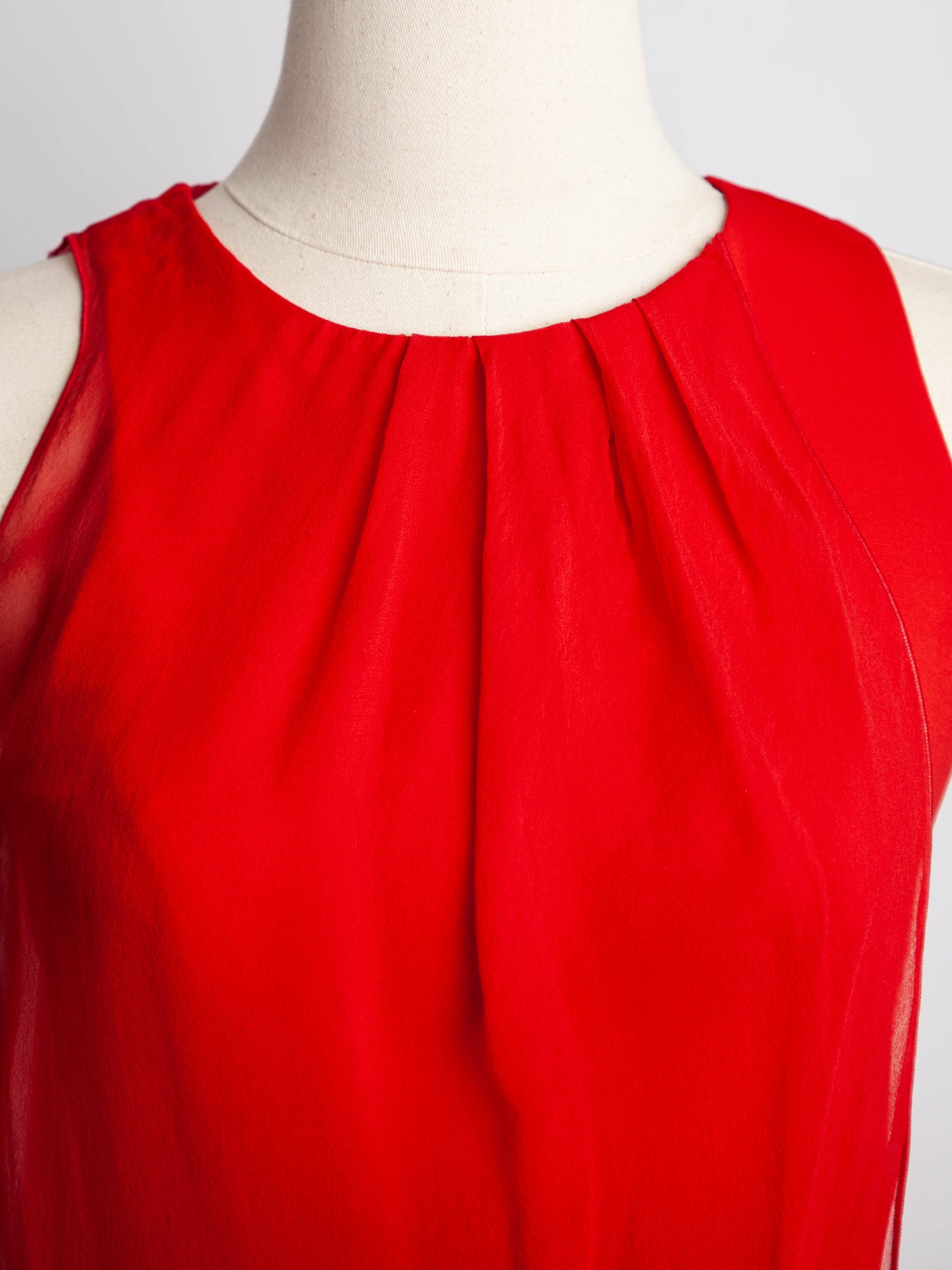 Max Mara Red Sleeveless Dress XXS Polyester Good Condition