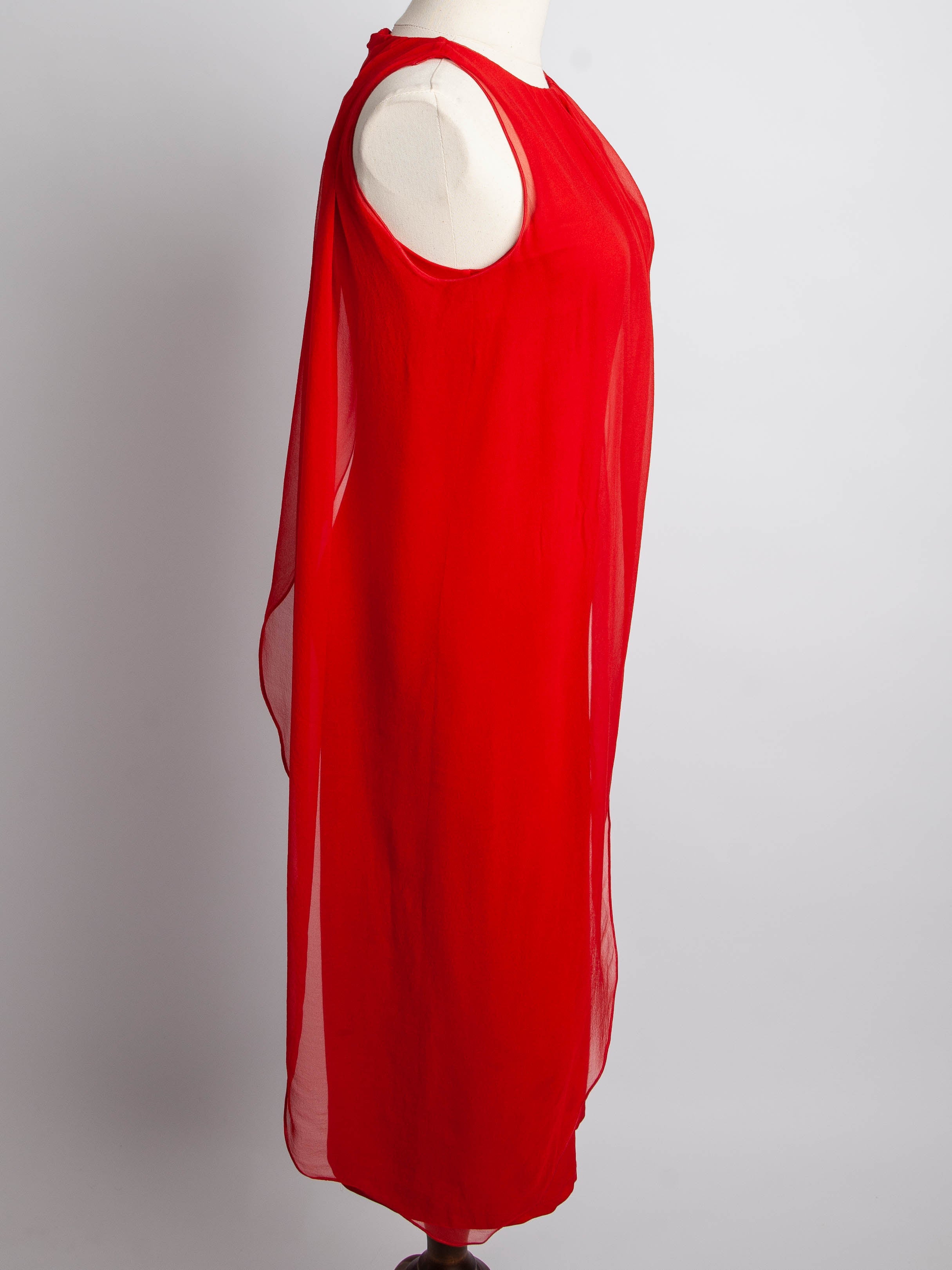 Max Mara Red Sleeveless Dress XXS Polyester Good Condition