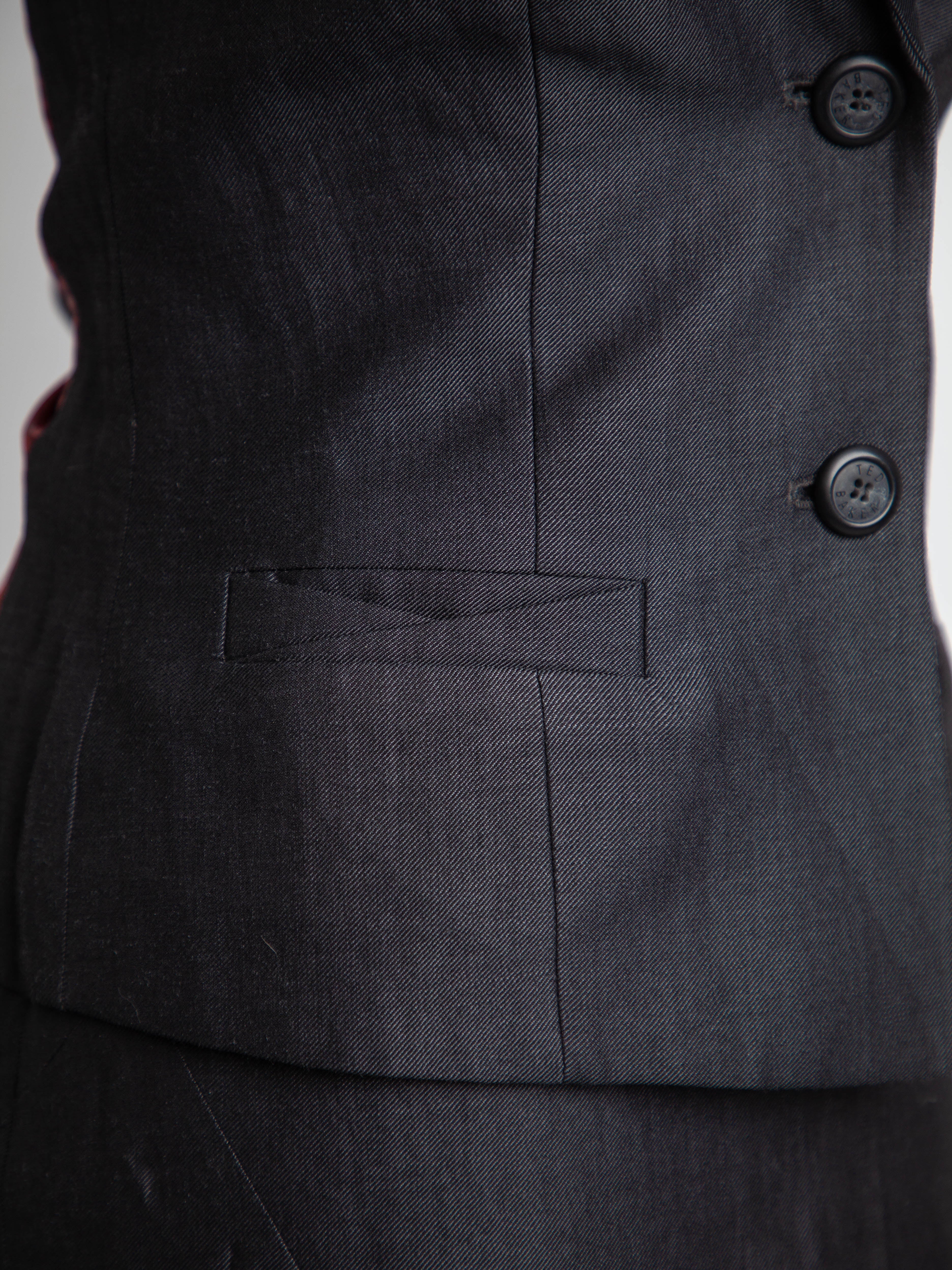 Good Ted Baker Black Sleeveless Two-Piece Outfit Vest & Skirt