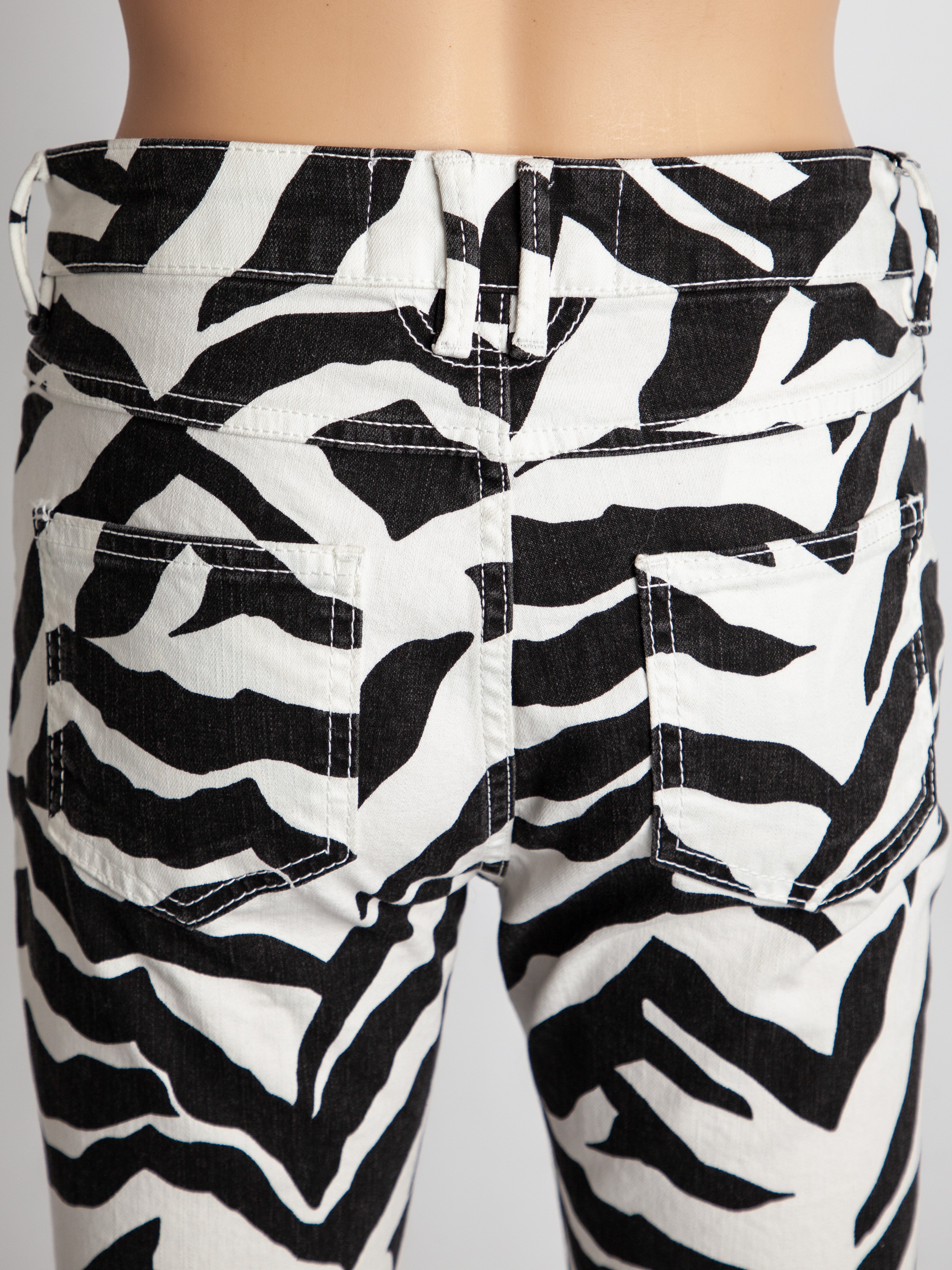 NEW By Malene Birger Zebra Stripe Pants Black White Size S