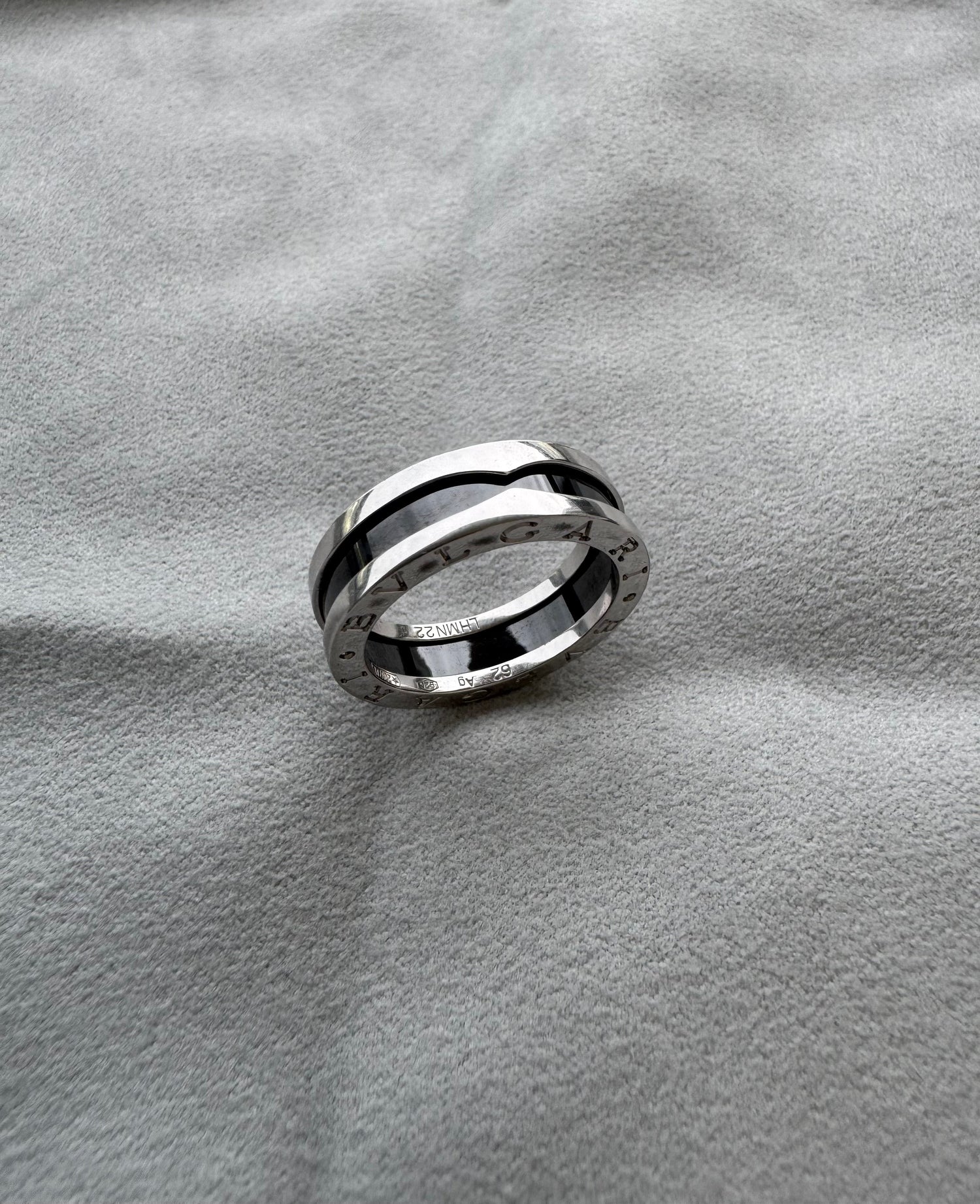 Bvlgari Bulgari Save the Children 925 Sterling Silver Black Ceramic Large Ring