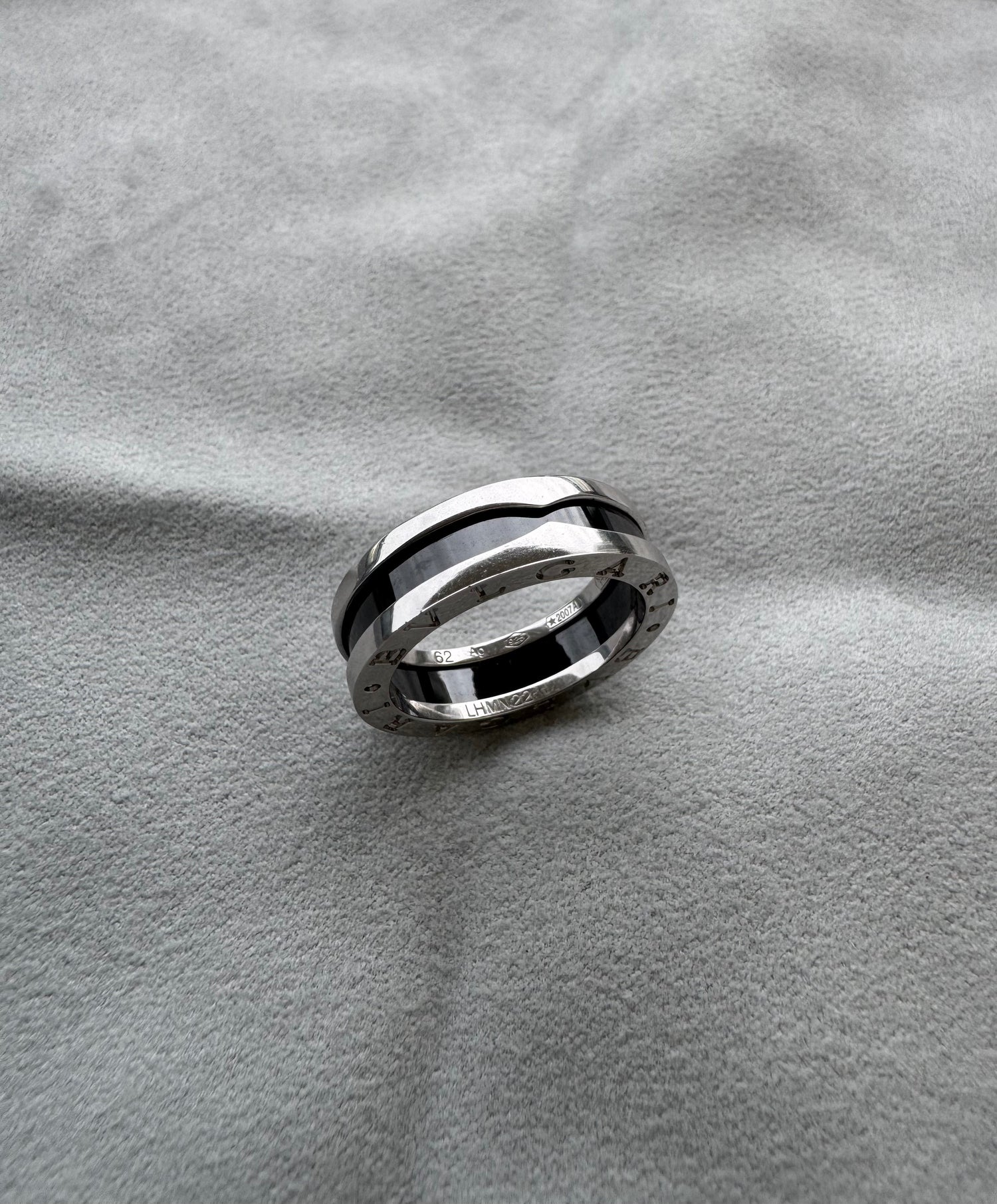 Bvlgari Bulgari Save the Children 925 Sterling Silver Black Ceramic Large Ring