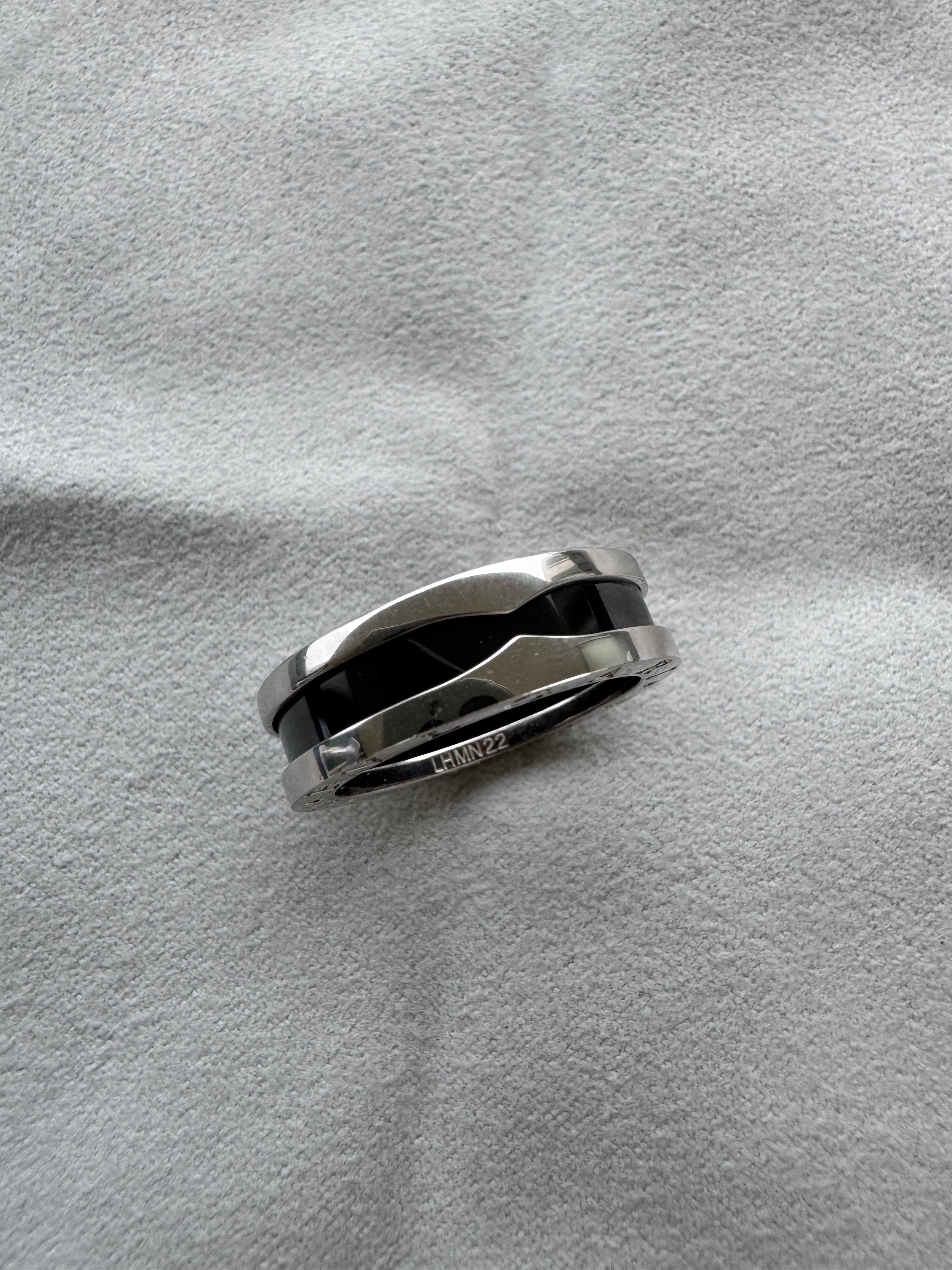 Bvlgari Bulgari Save the Children 925 Sterling Silver Black Ceramic Large Ring