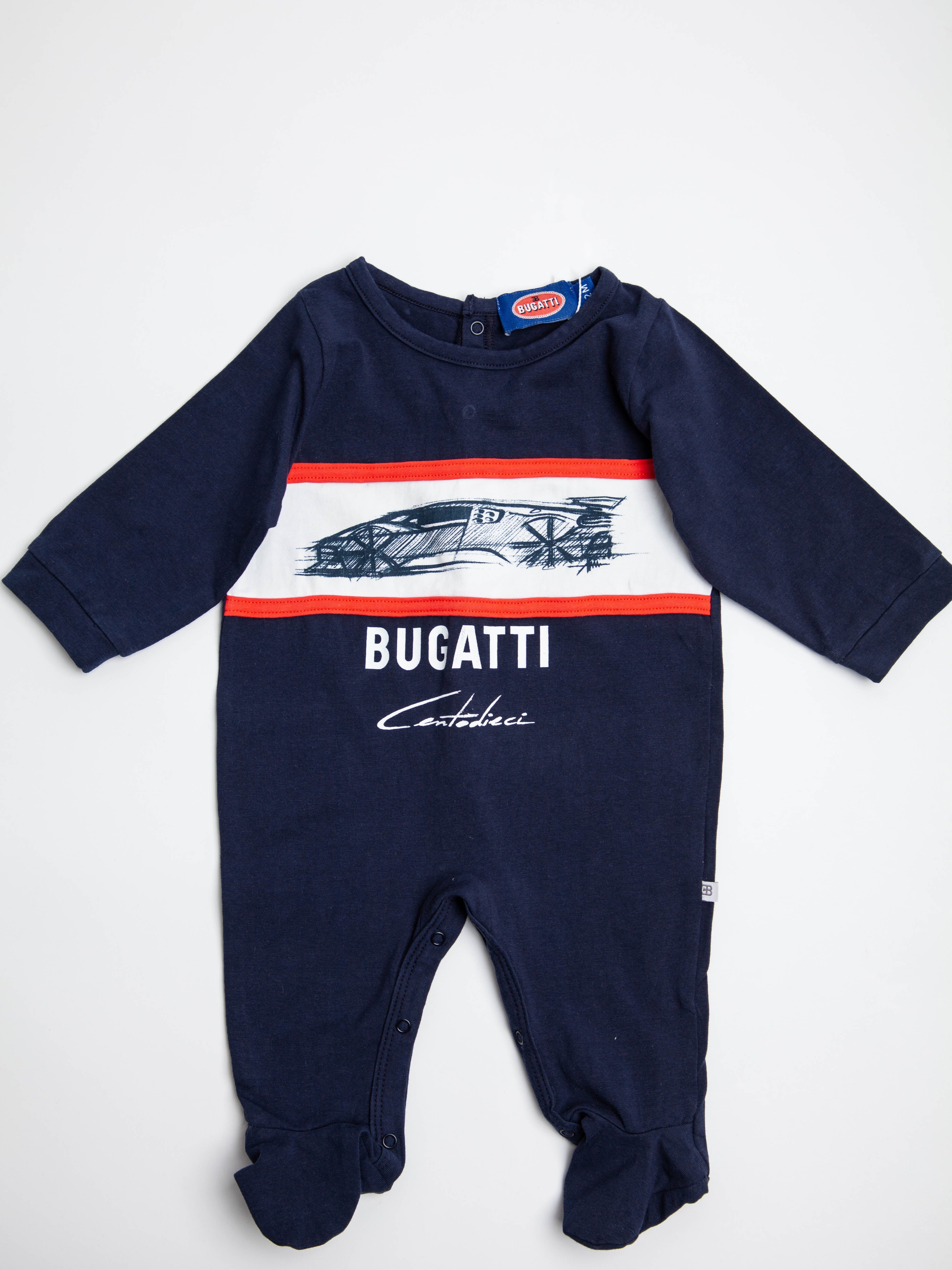 Bugatti Blue Infant Romper for Kids Size 0-3 Months