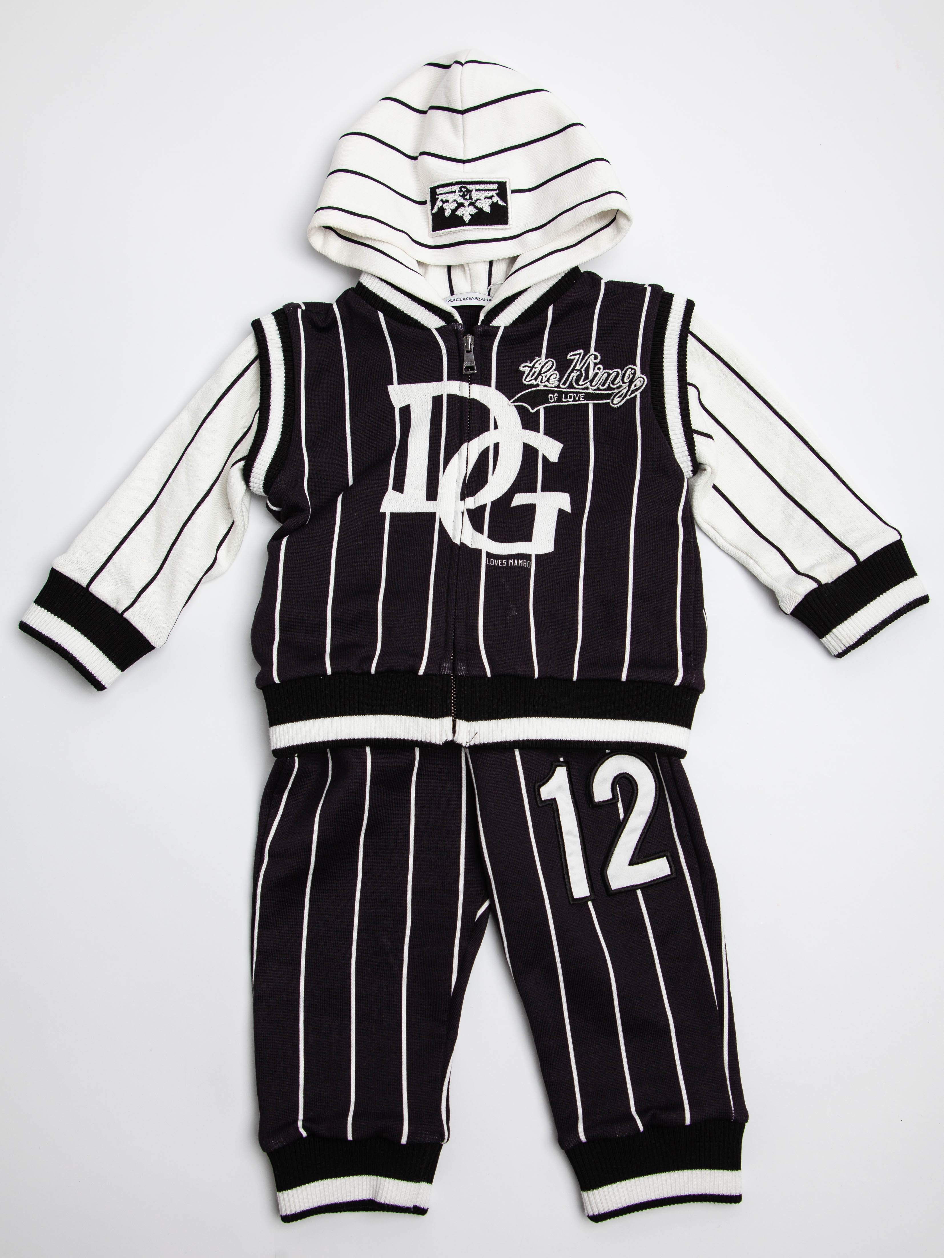Excellent Dolce Gabbana Black Cotton Kids Outfit Size 9 Months