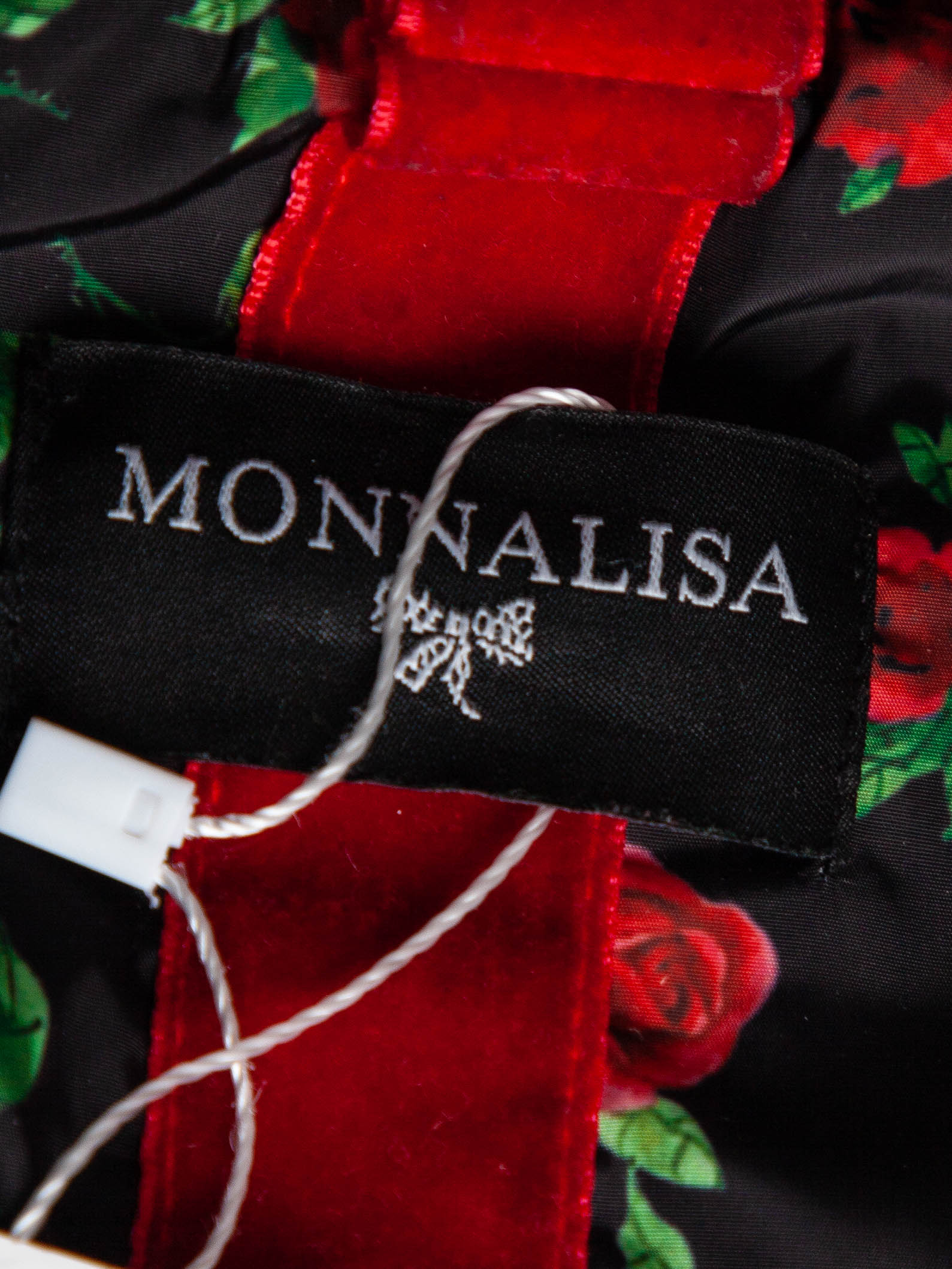 Monnalisa Black Floral Snowsuit for Kids Size 7 Excellent Condition