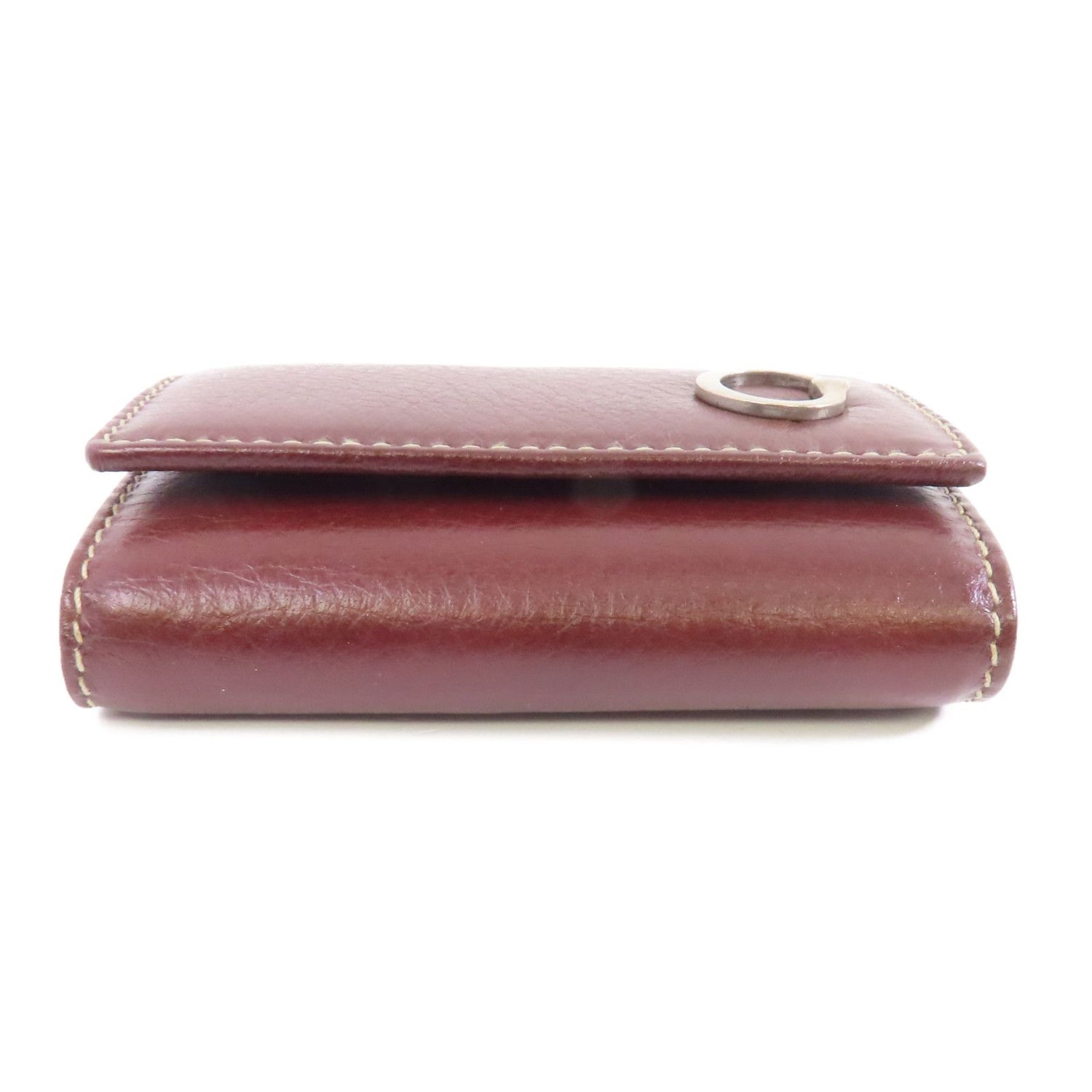Gucci Cowhide Leather Key Case Silver Chain Spoon Baozhu Red Key Holder Bordeaux Red Calfskin (cowhide) 212177