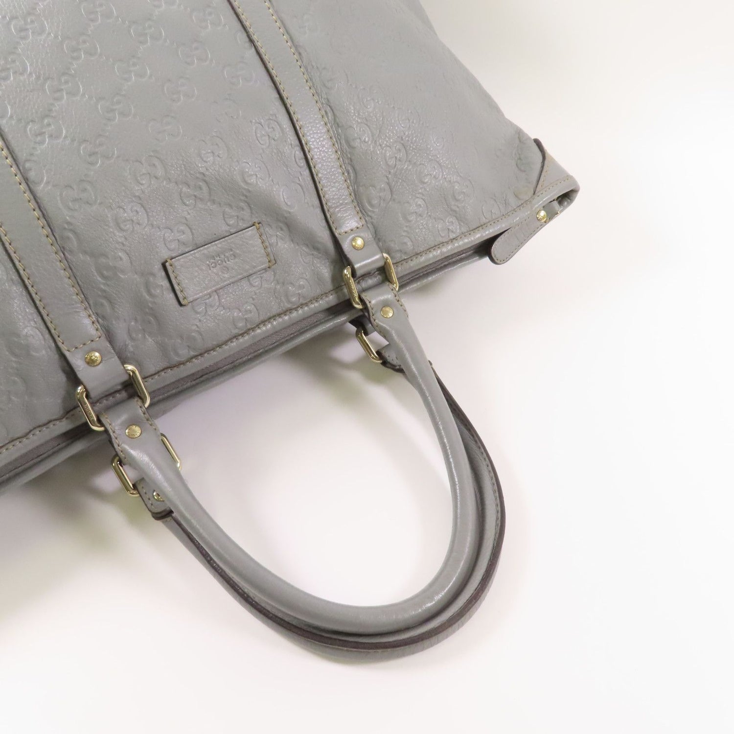 Gucci Cowhide Leather Tote Bag Gray Calfskin (cowhide) 201482